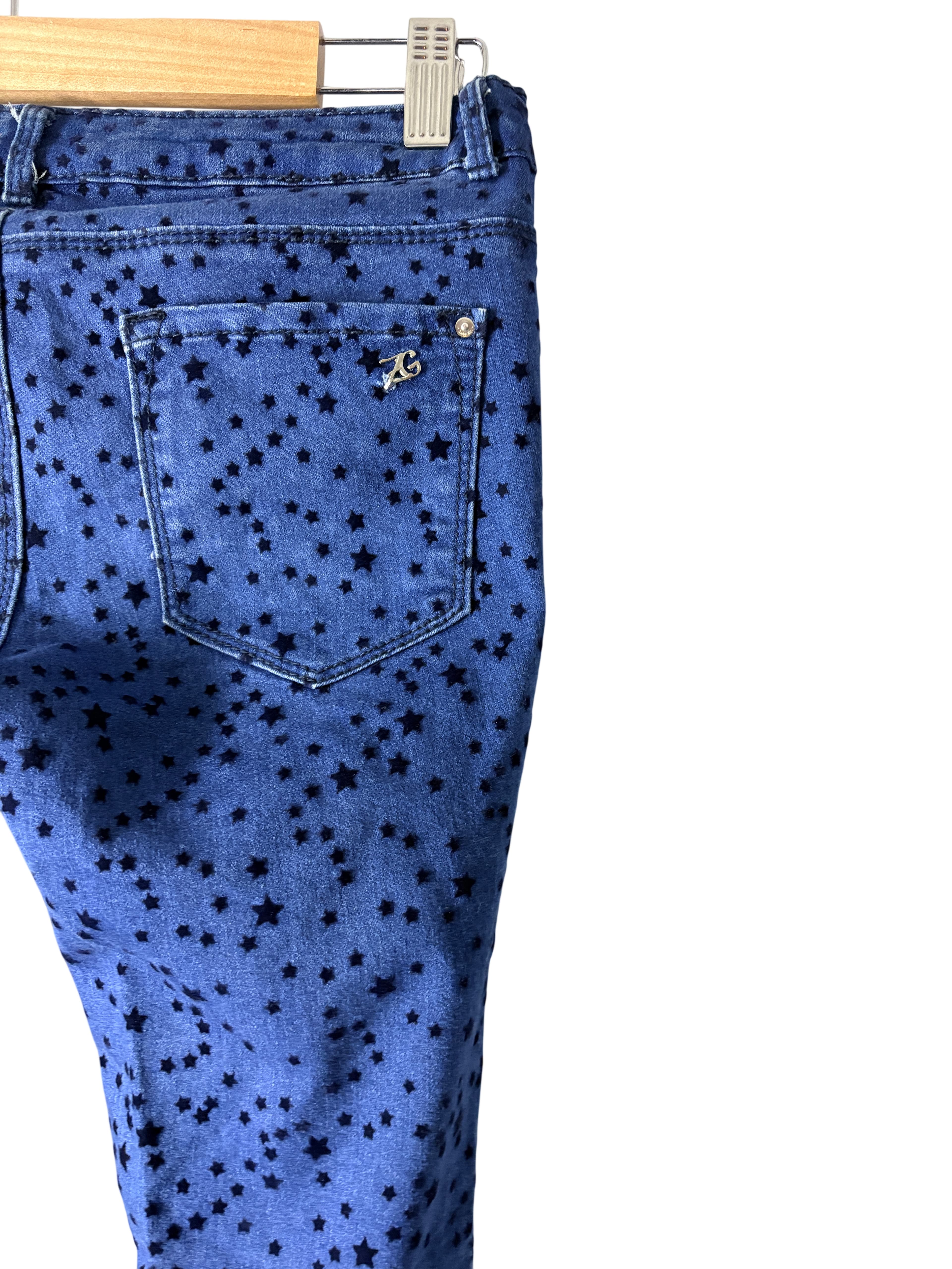 Zara Girls Skinny Jeans Star Print Blue Size 11/12 — photo 1 of 7