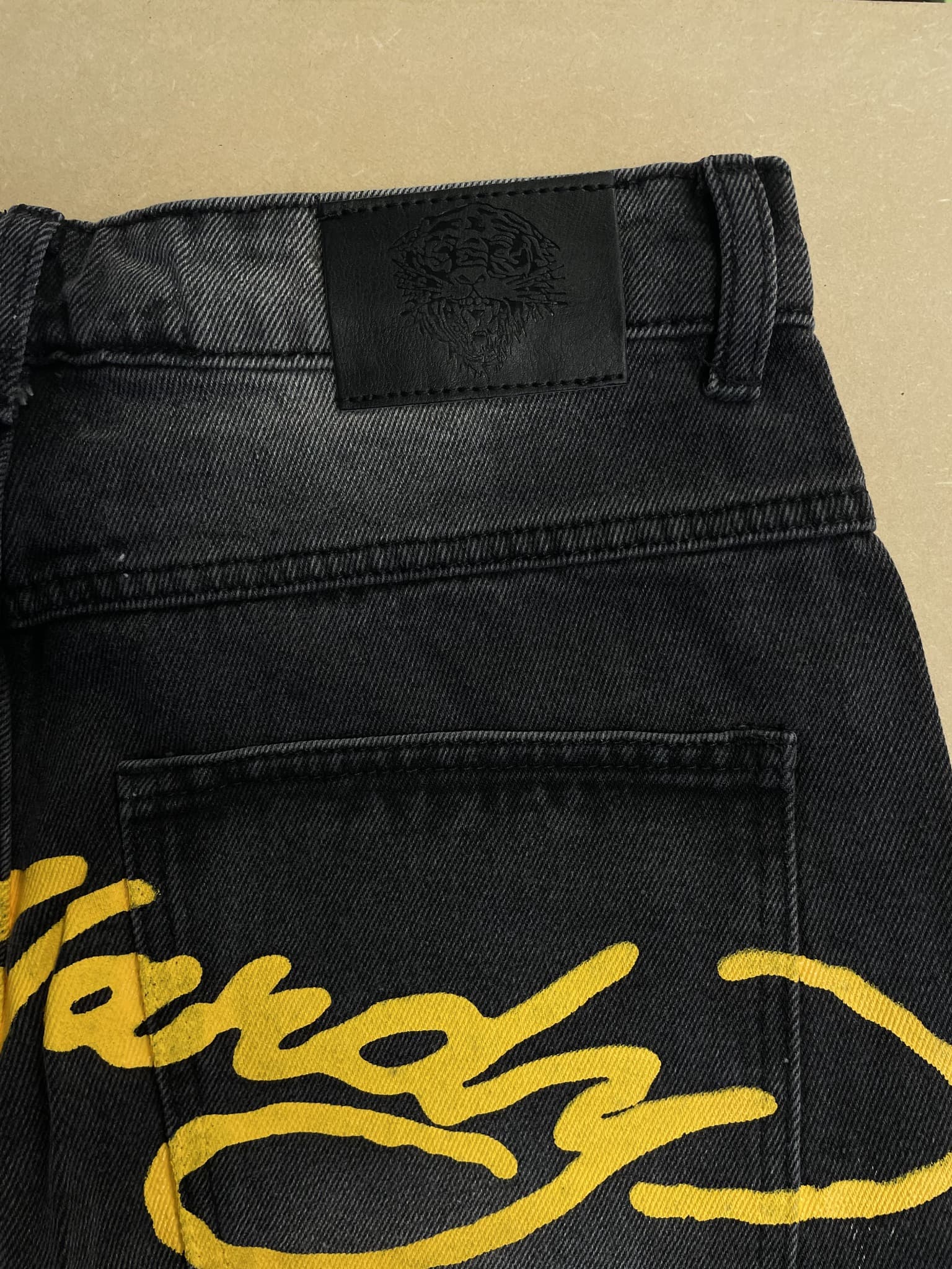 Ed Hardy X Urban Outfitters Washed Black Wide Leg Jeans - 28W 30L — photo 4 of 7