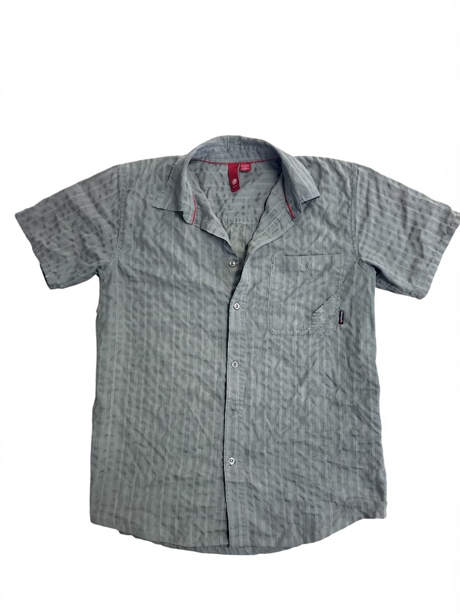 Element Skateboards Short Sleeve Button-Down Shirt - Grey Men's Size S