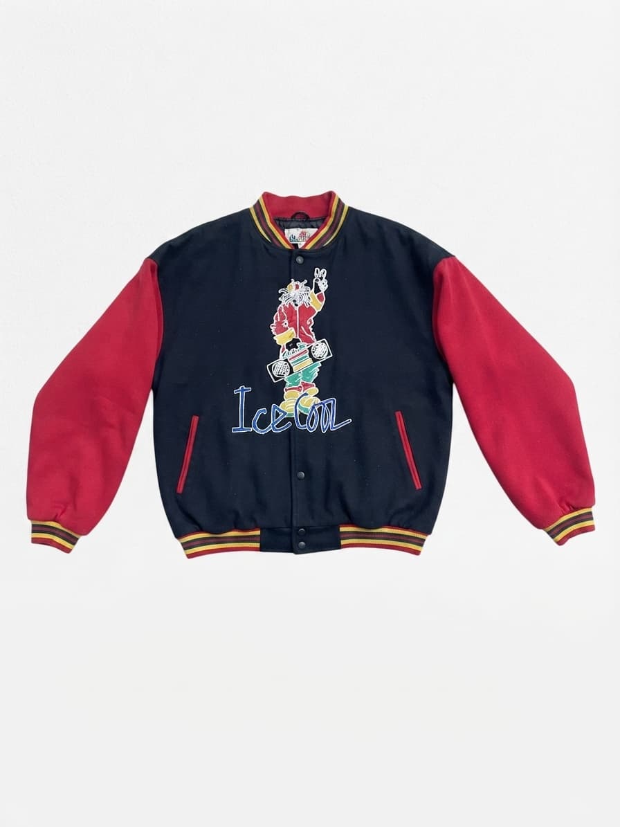 Vintage 90s WAVELENGTH Rasta Boombox Varsity Jacket - New With Tags
