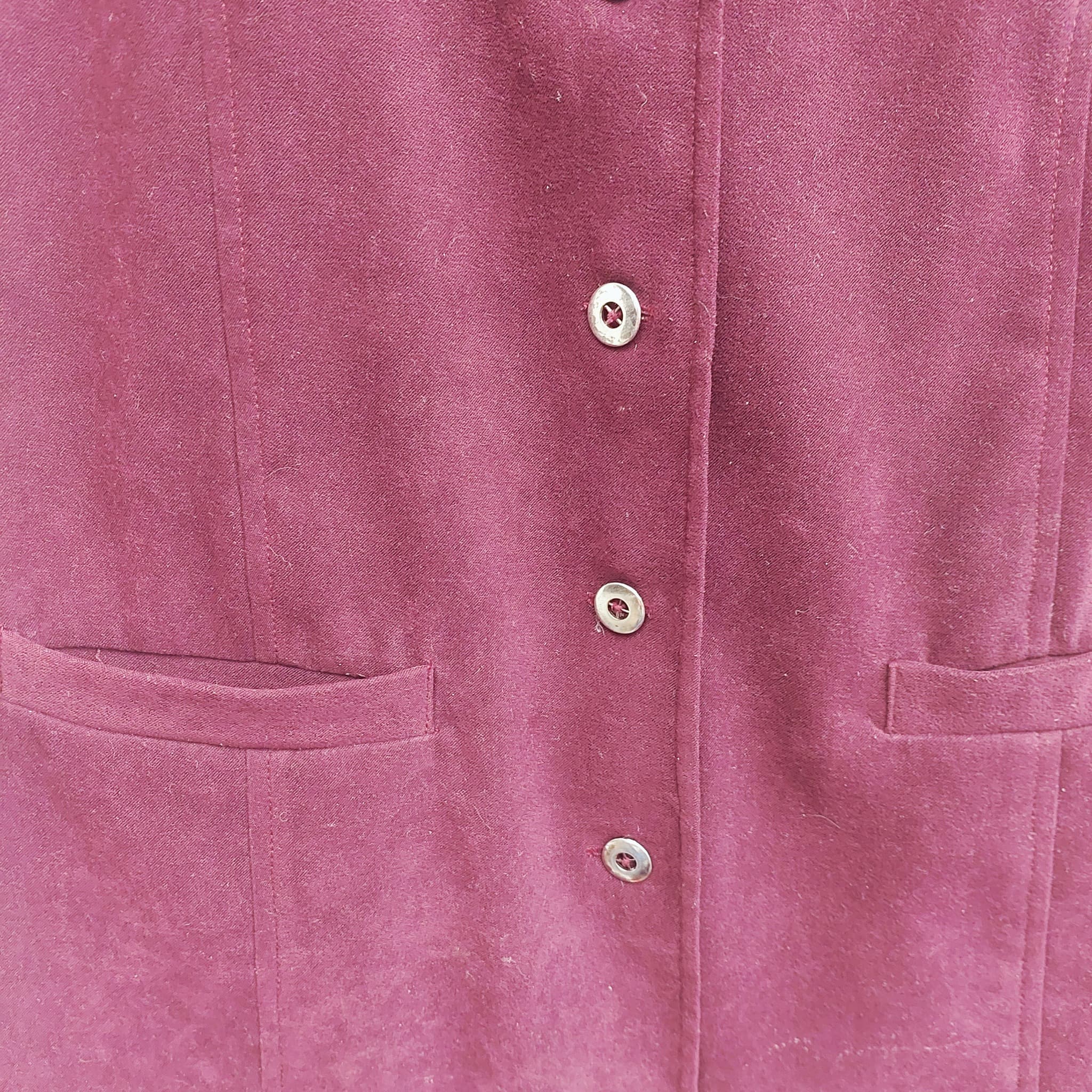 CLASSIQUE Button-Down Vest, Burgundy, Size 10 — photo 9 of 10