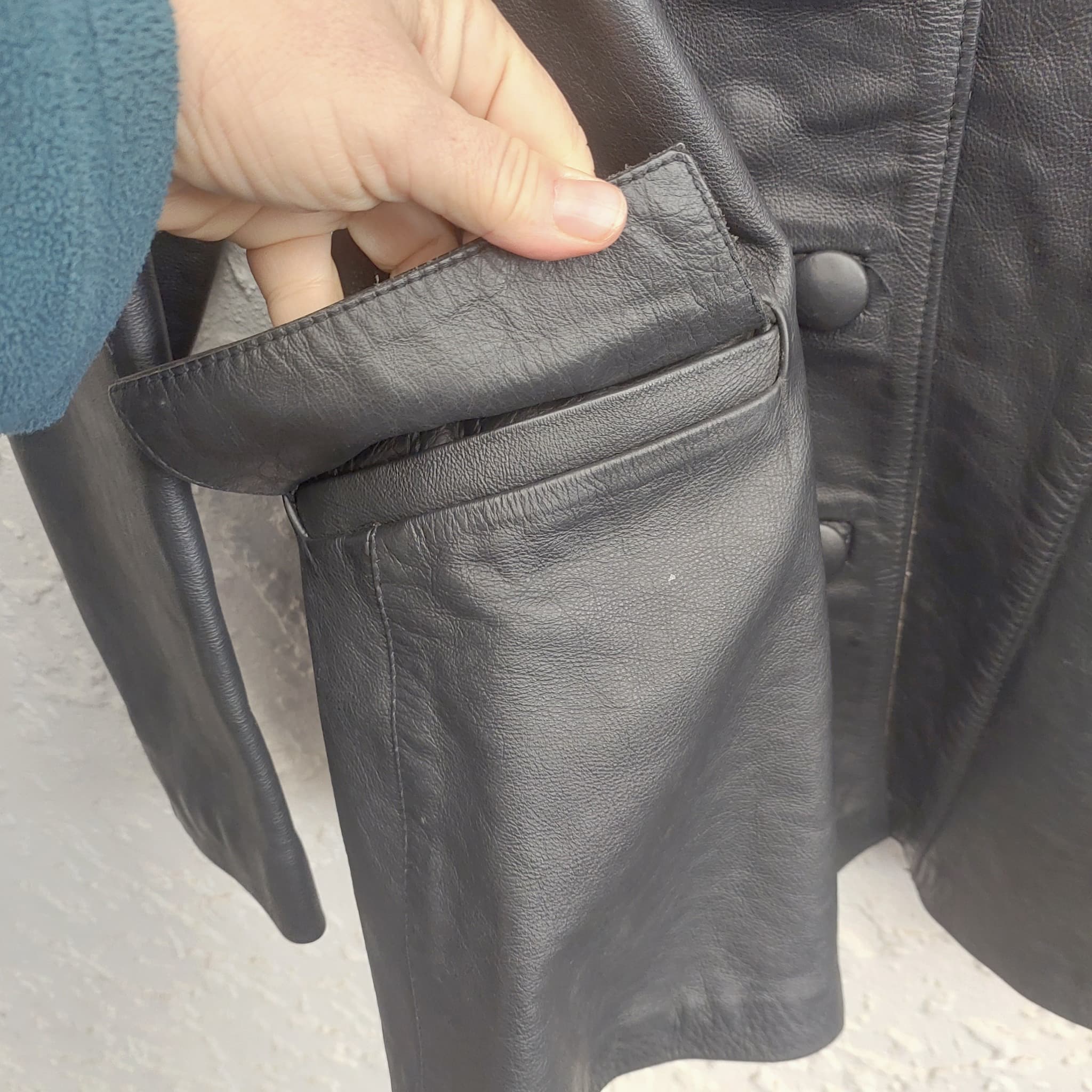 Hawk Bay Vintage Leather Blazer Jacket Black Size 10 — photo 4 of 10