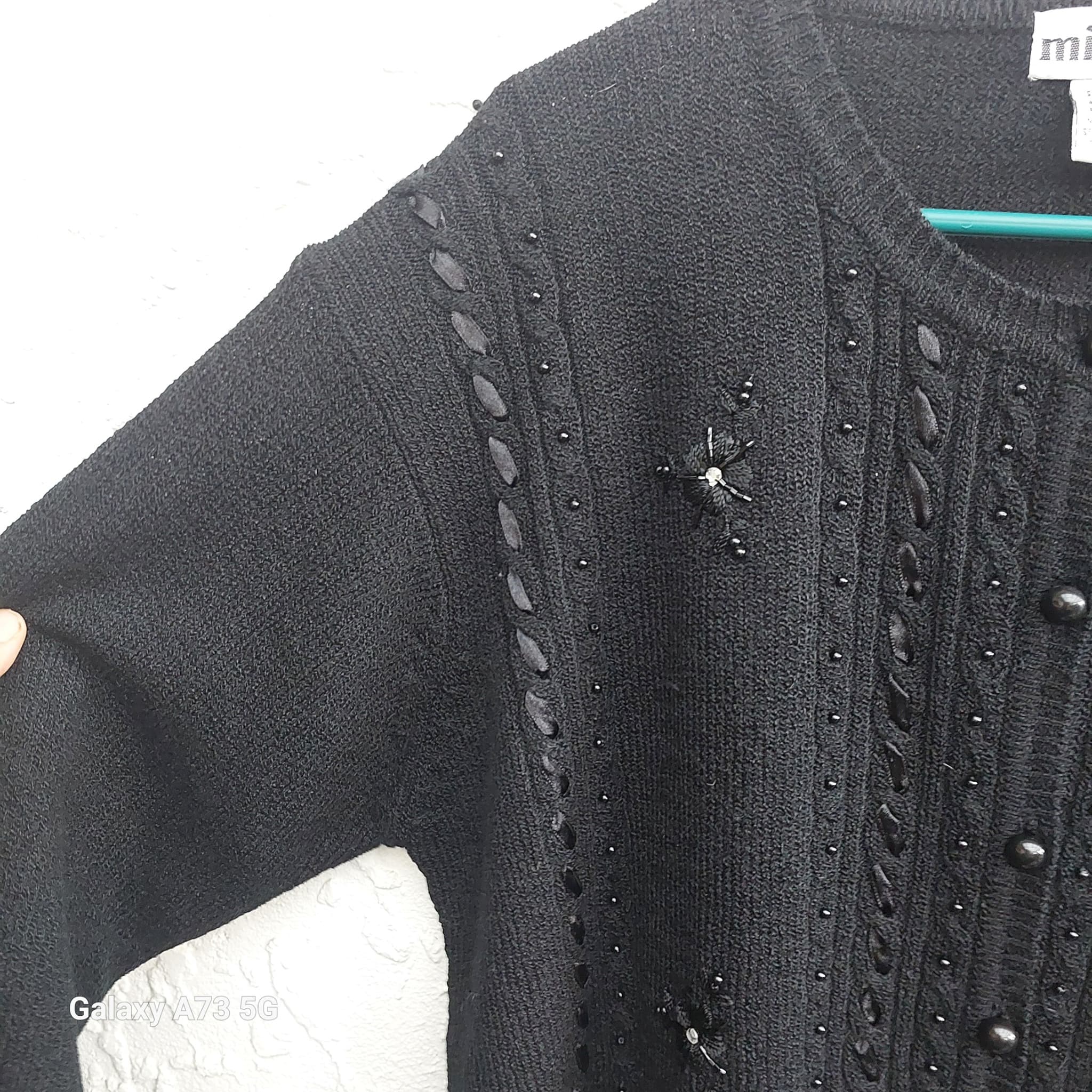 Miller's Beaded Cardigan Sweater Black Size L — photo 5 of 9