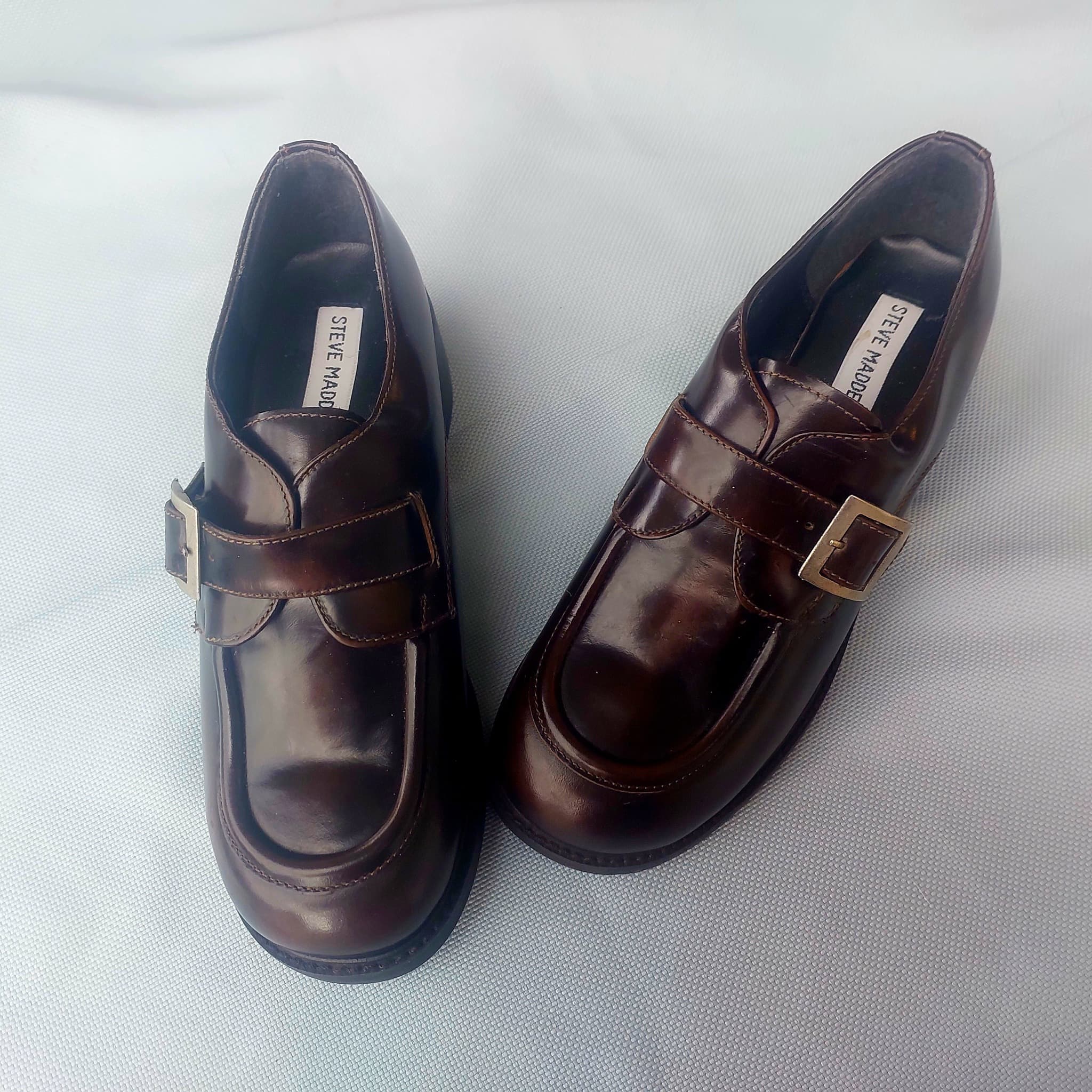 STEVE MADDEN Chunky Buckle Loafers, Dark Brown, Size 40 — photo 2 of 10