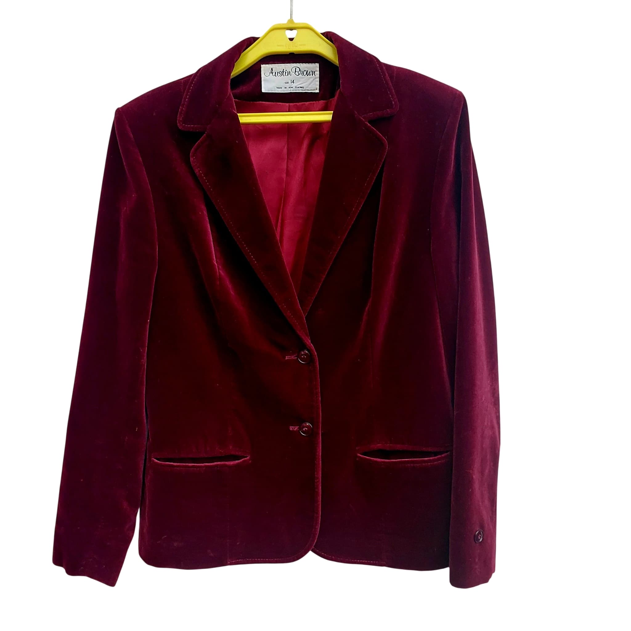 Vintage Austin Brown Burgundy Velvet Blazer