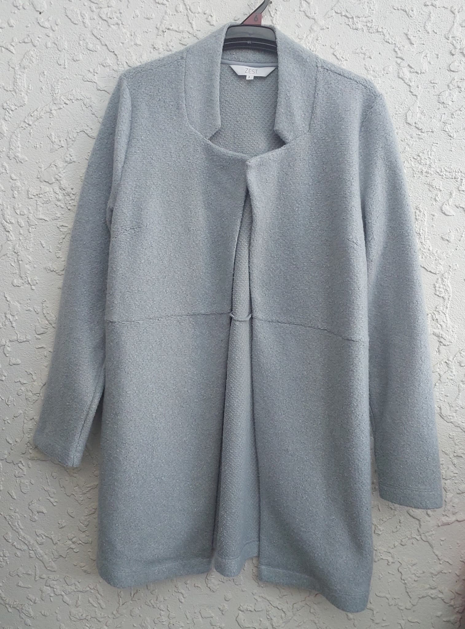 "Zest" Bouclé minimalist coat / coatigan , Size 8, like new