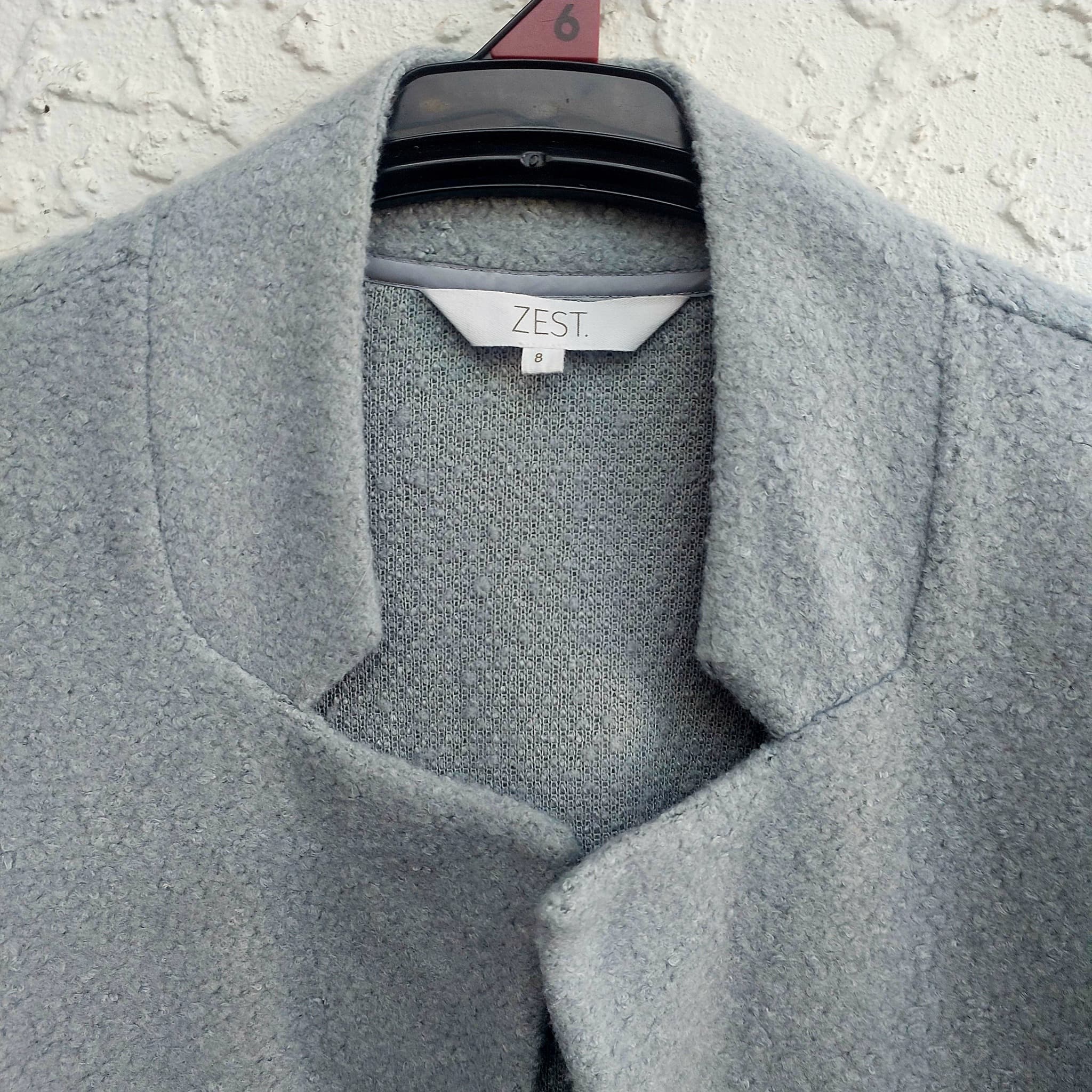 "Zest" Bouclé minimalist coat / coatigan , Size 8, like new — photo 2 of 10
