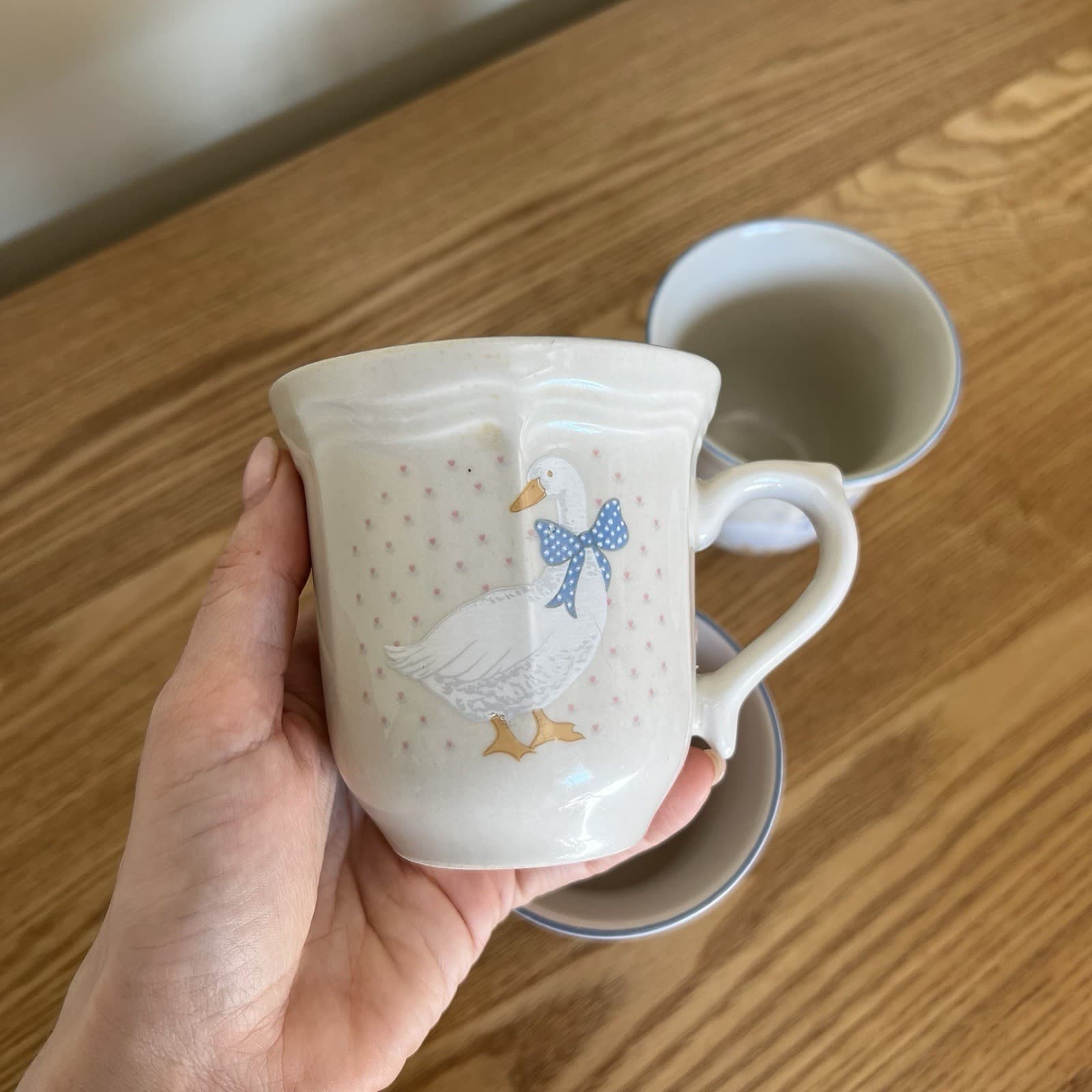 Vintage Aunt Rhody Country Goose Coffee Mugs Set 3 Ceramic Cottagecore — photo 7 of 8