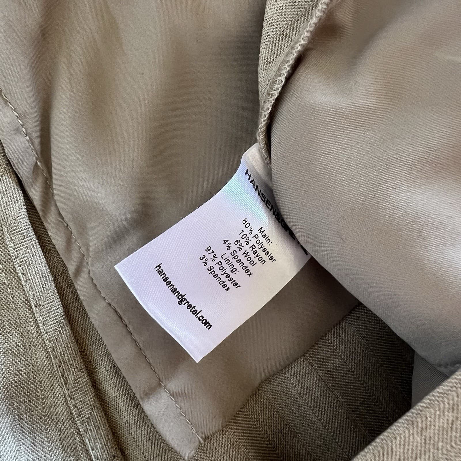 Hansen & Gretel Cory Vest Hamilton Pant Two Piece Set Sandstone Beige XS 6 — photo 6 of 16