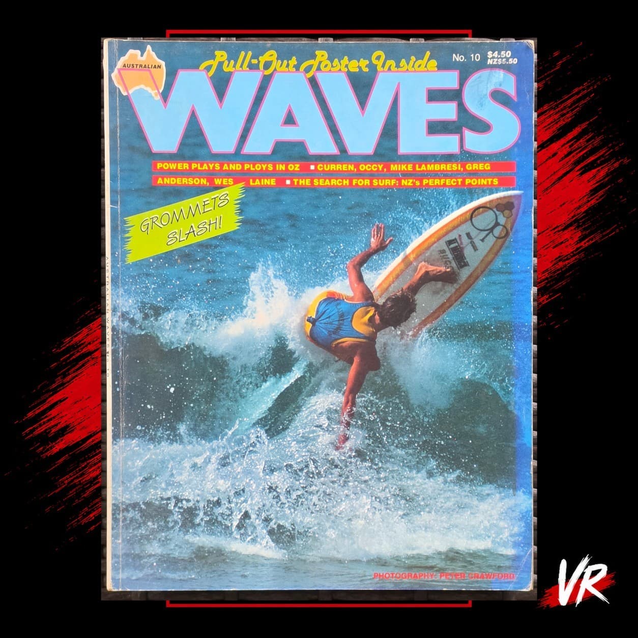 1988 Australian Waves No. 10 Surfing Magazine Tom Curren Occy Wes Laine VG — photo 1 of 5