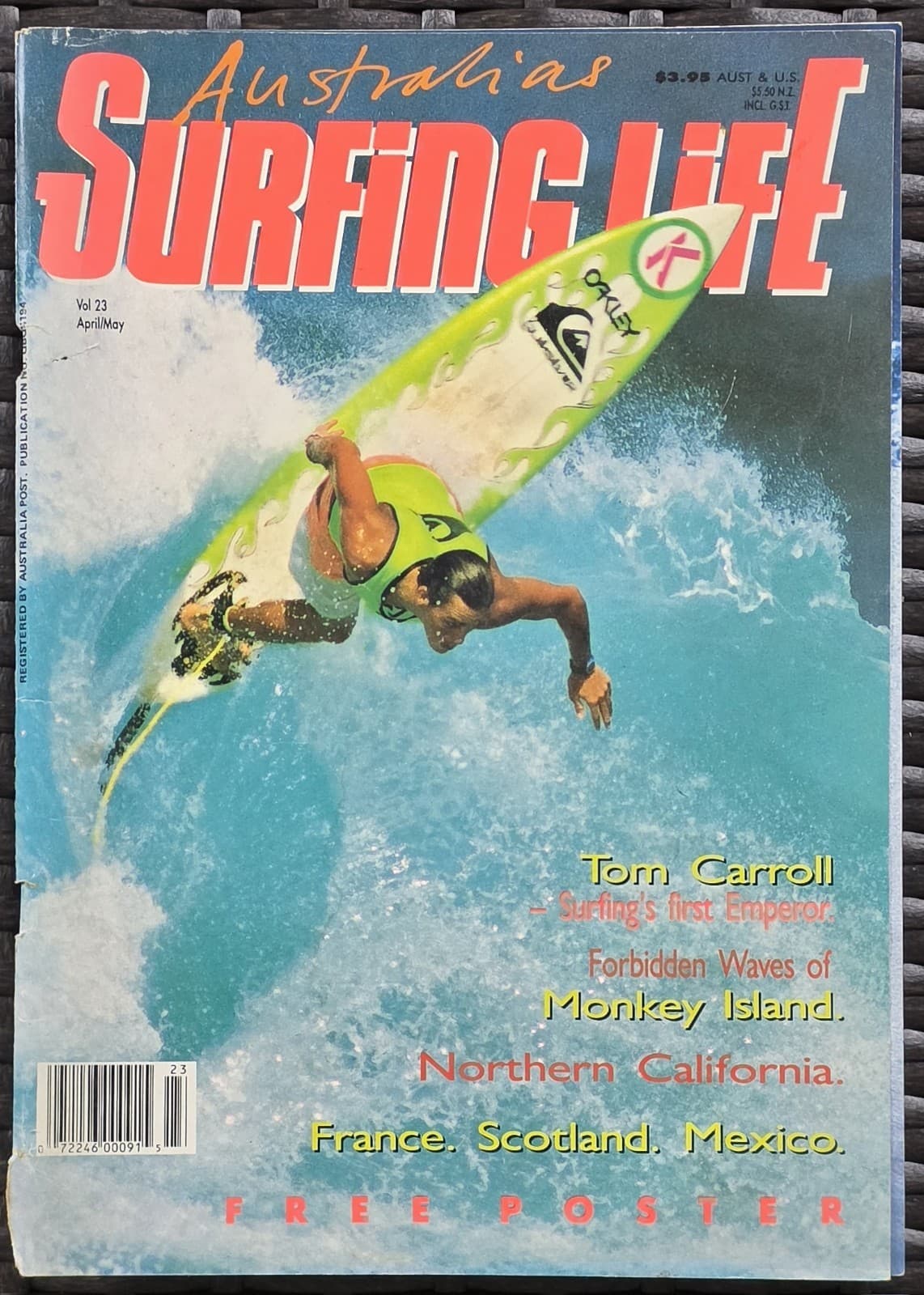 1990 Australia's Surfing Life Vol 23 Apr May Tom Carroll Surfing Magazine — photo 2 of 5