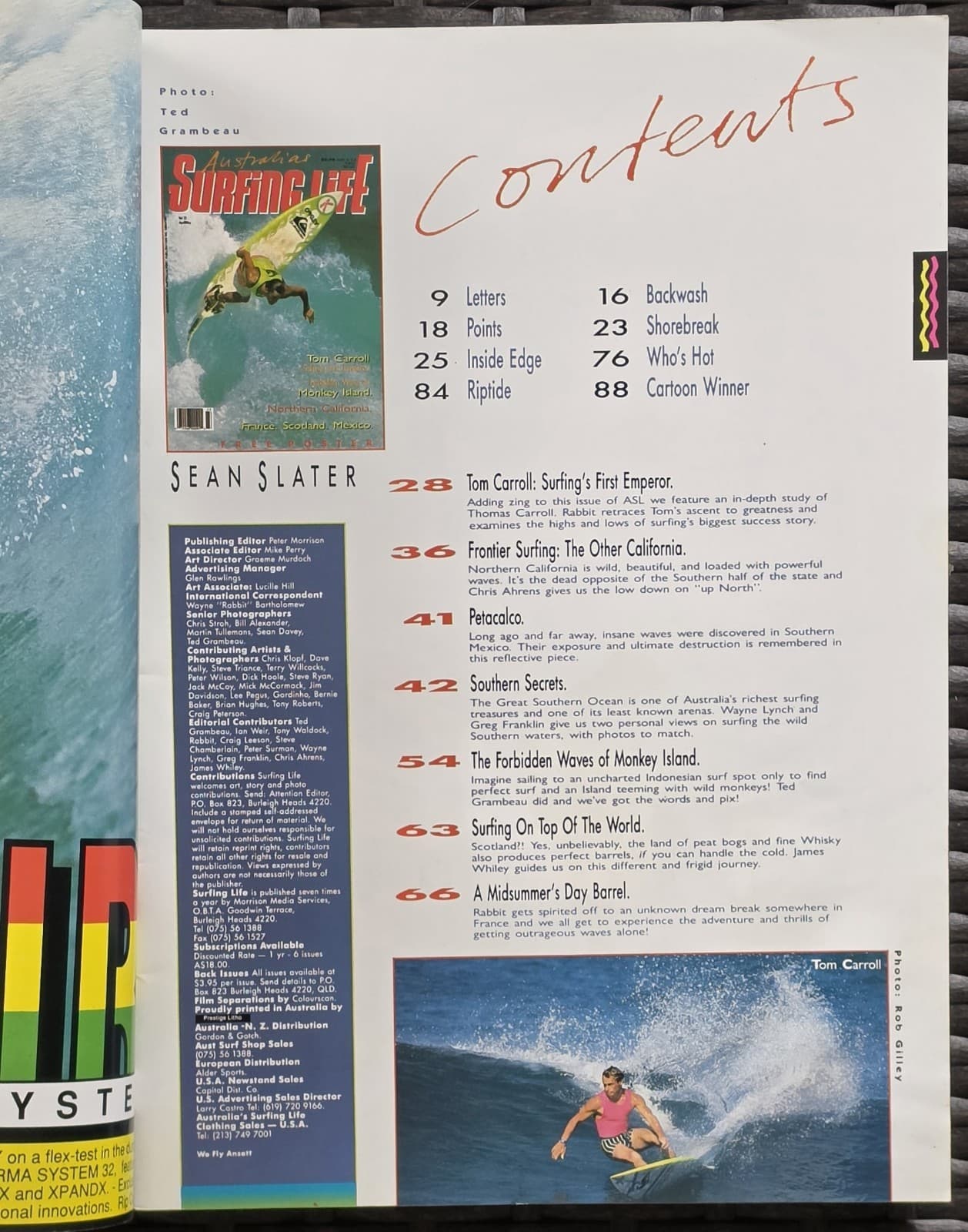 1990 Australia's Surfing Life Vol 23 Apr May Tom Carroll Surfing Magazine — photo 3 of 5