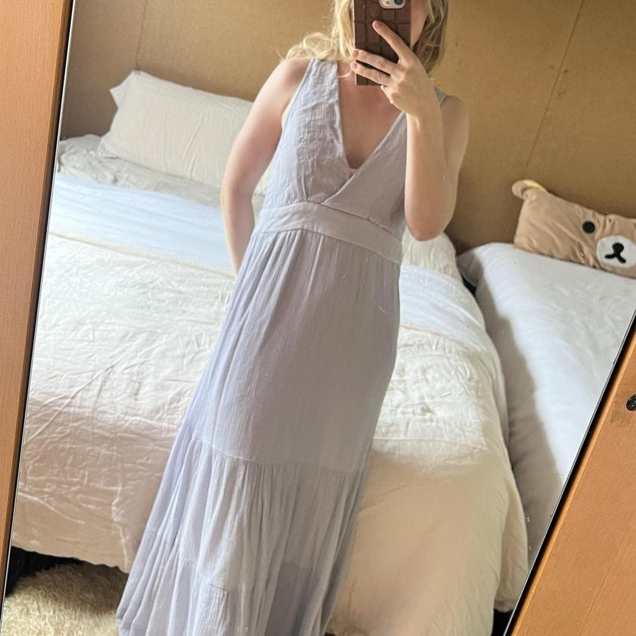 Ajoy Lavender Blue Maxi Dress Romantic Fairycore Prairie Tiered Boho Size 10 — photo 3 of 8