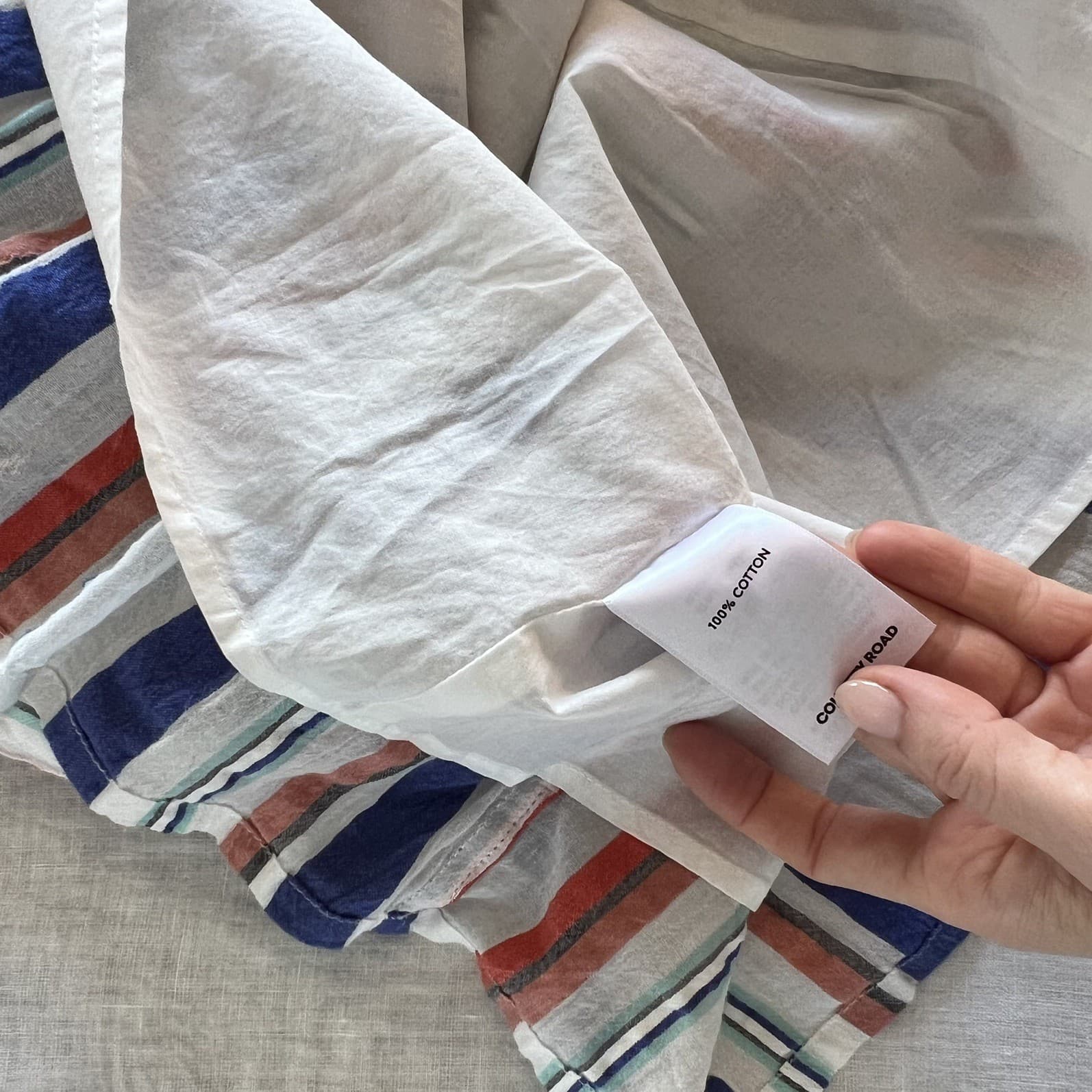 Country Road Girls Stripe Dress Summer Linen Blend Blue Terracotta Ruffle — photo 2 of 6
