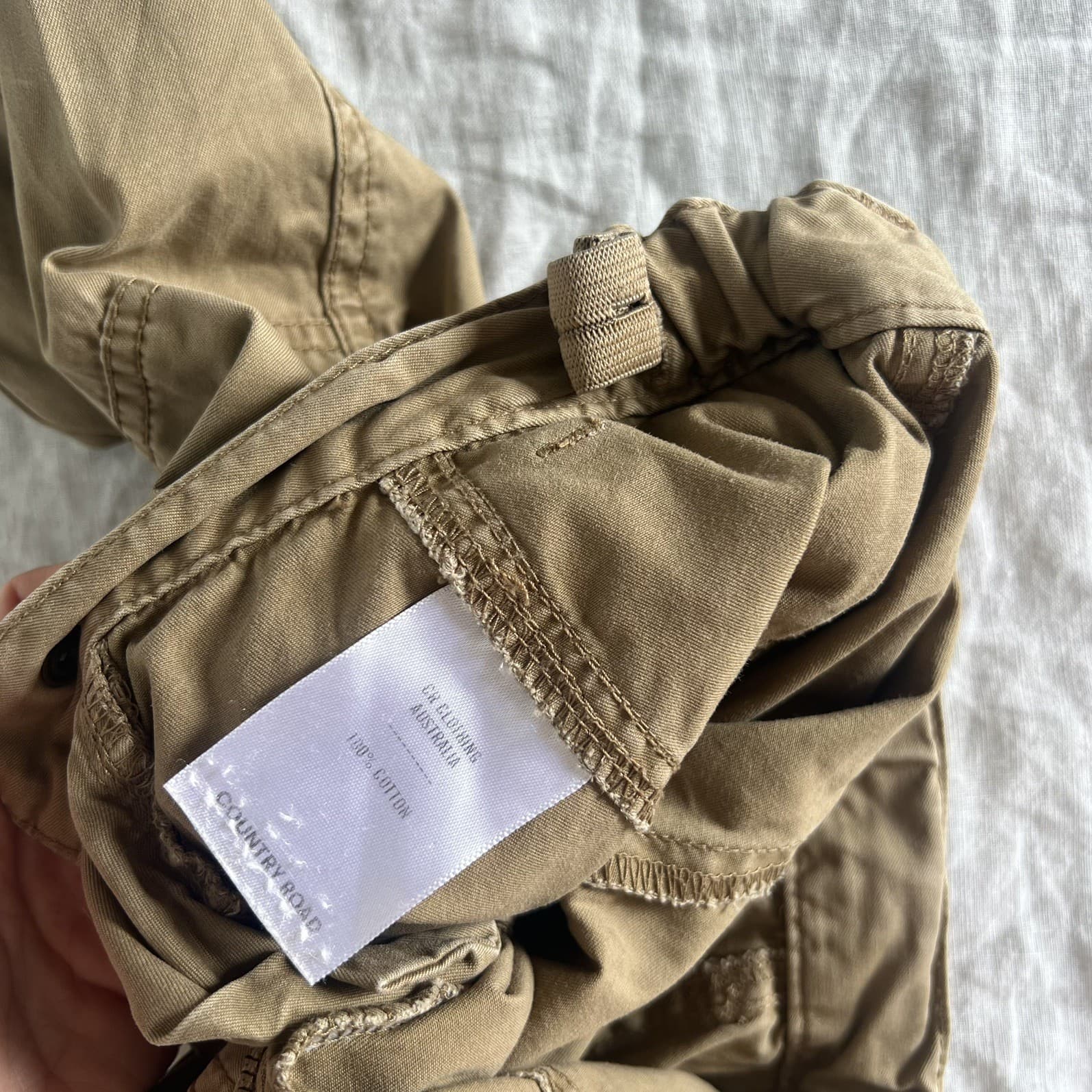 Country Road Boys Cargo Pants Size 2 Khaki Tan Cotton Adjust Waist Chino — photo 2 of 6