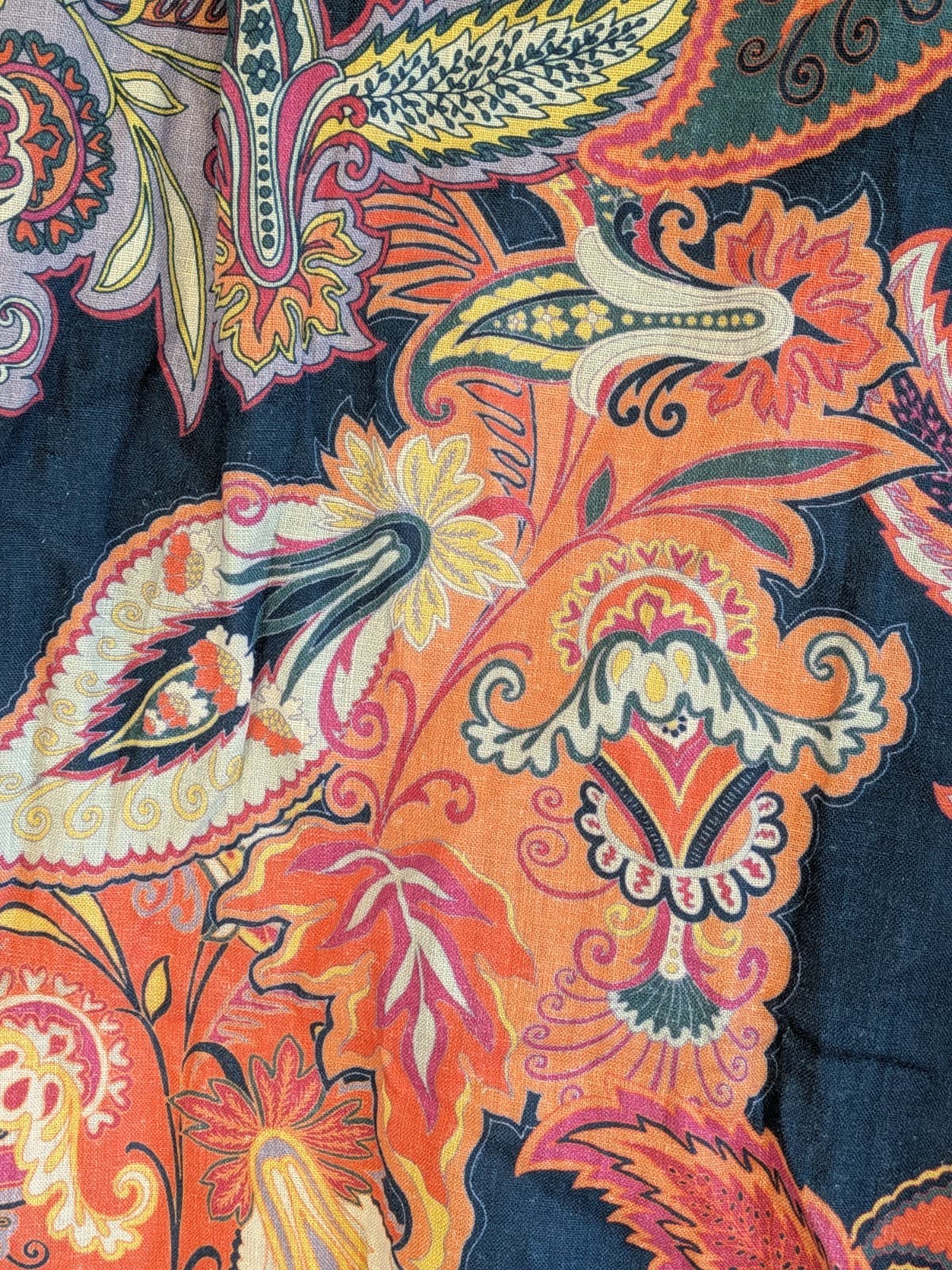 Adorne Oversized Longline Shirt Paisley Print Linen Blue Multicolour AU 14 US 10 — photo 11 of 11