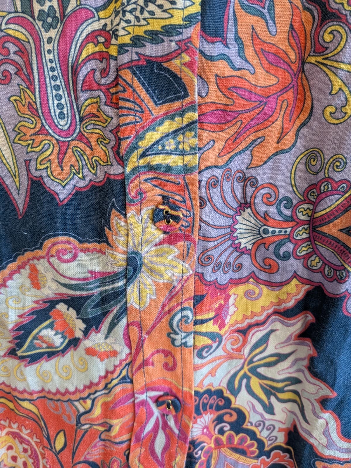 Adorne Oversized Longline Shirt Paisley Print Linen Blue Multicolour AU 14 US 10 — photo 5 of 11