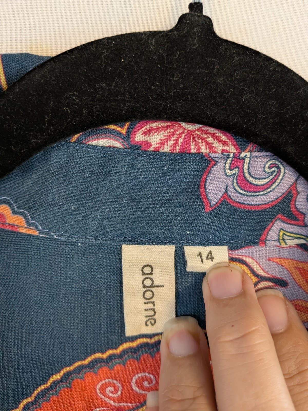 Adorne Oversized Longline Shirt Paisley Print Linen Blue Multicolour AU 14 US 10 — photo 8 of 11