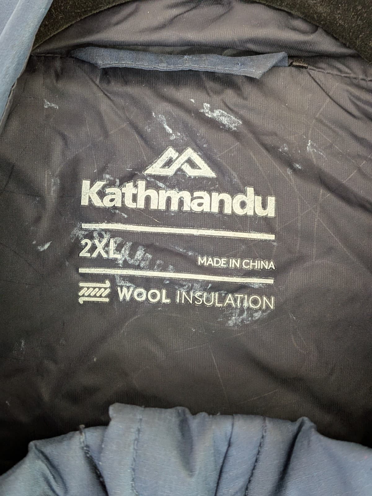 Kathmandu Mens Insulated Jacket Blue Wool Blend Warm Outdoor Hiking Size 2XL — photo 5 of 12