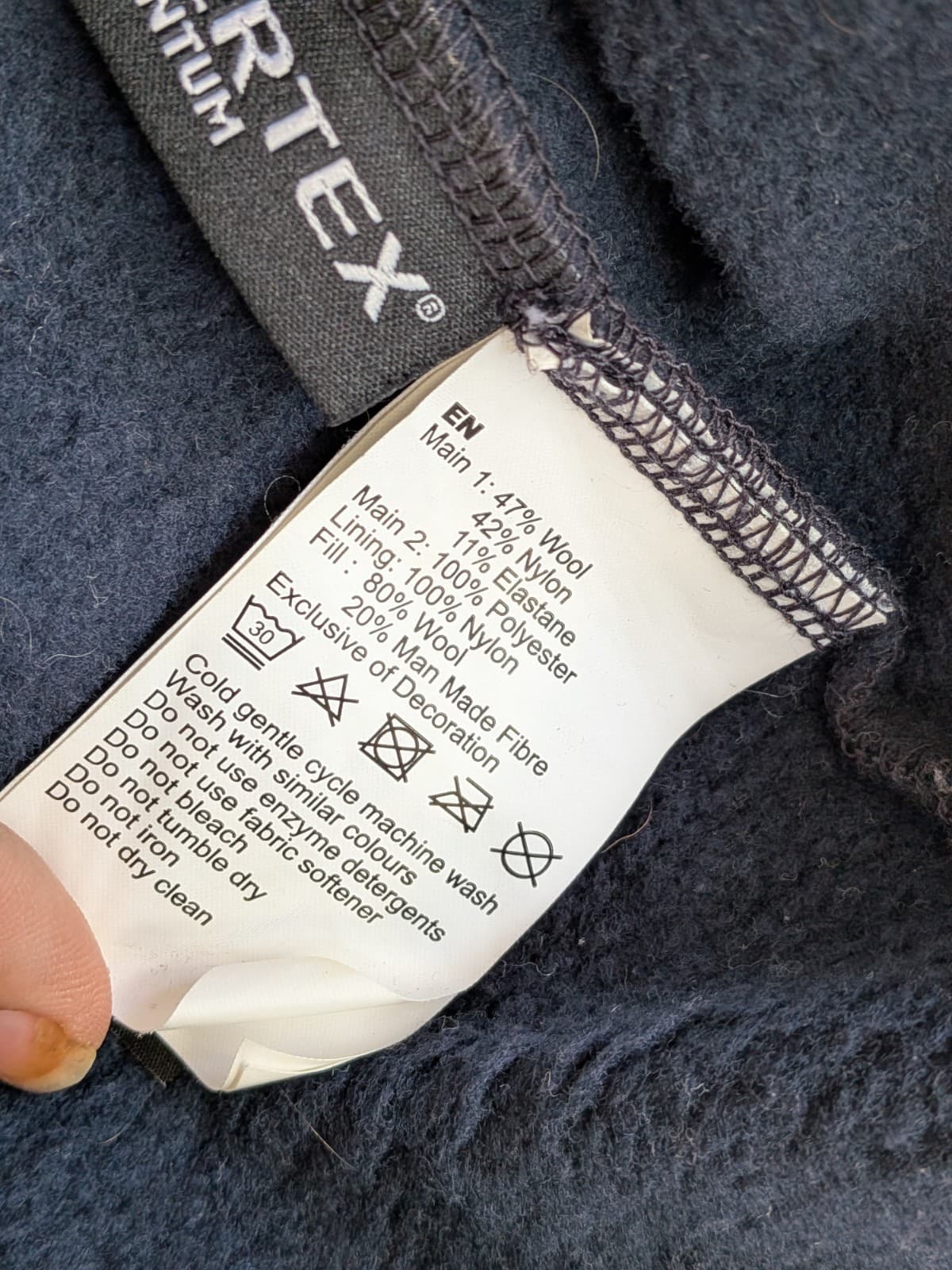 Kathmandu Mens Insulated Jacket Blue Wool Blend Warm Outdoor Hiking Size 2XL — photo 10 of 12