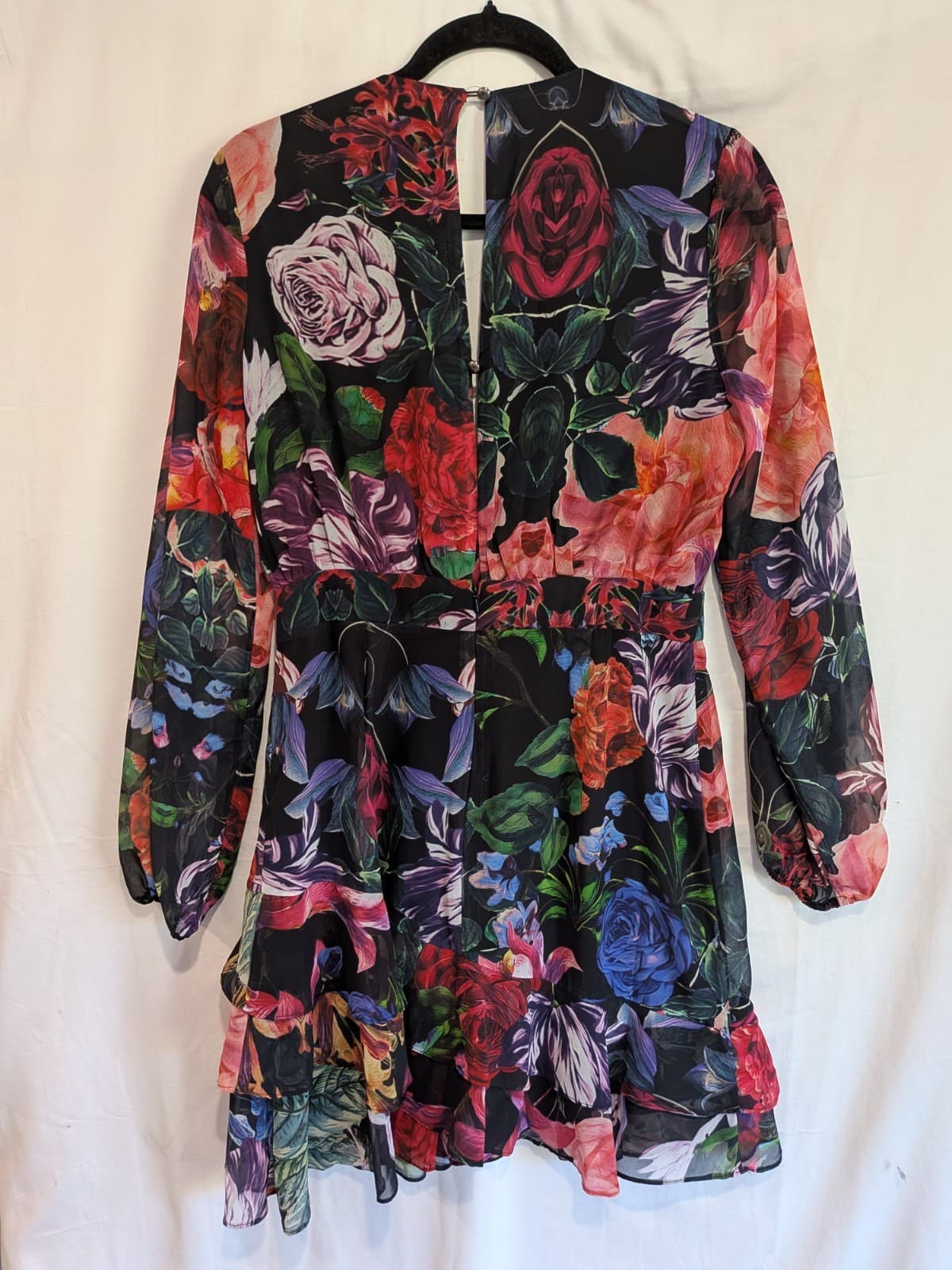 Sheike Dress AU 12 US 8 Floral Mini Tie Front Long Sleeve Party Cocktail Event — photo 12 of 12