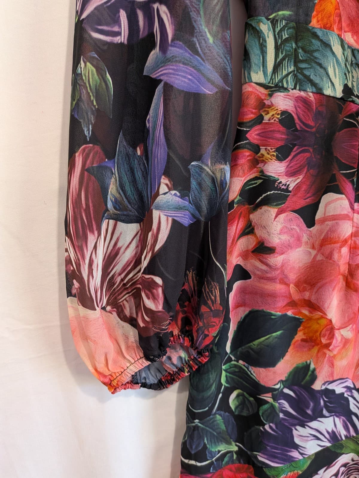 Sheike Dress AU 12 US 8 Floral Mini Tie Front Long Sleeve Party Cocktail Event — photo 4 of 12