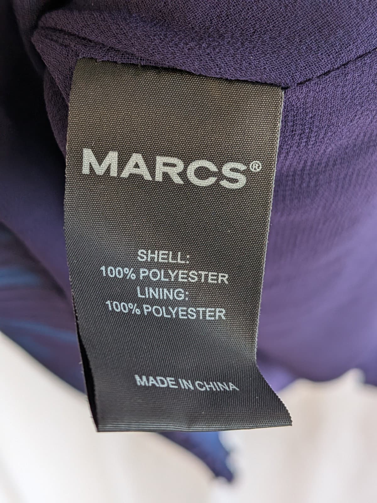 Marcs Dress Size 16 Blue Purple Pleated Long Sleeve Sheer Lined Shift Dress — photo 11 of 12
