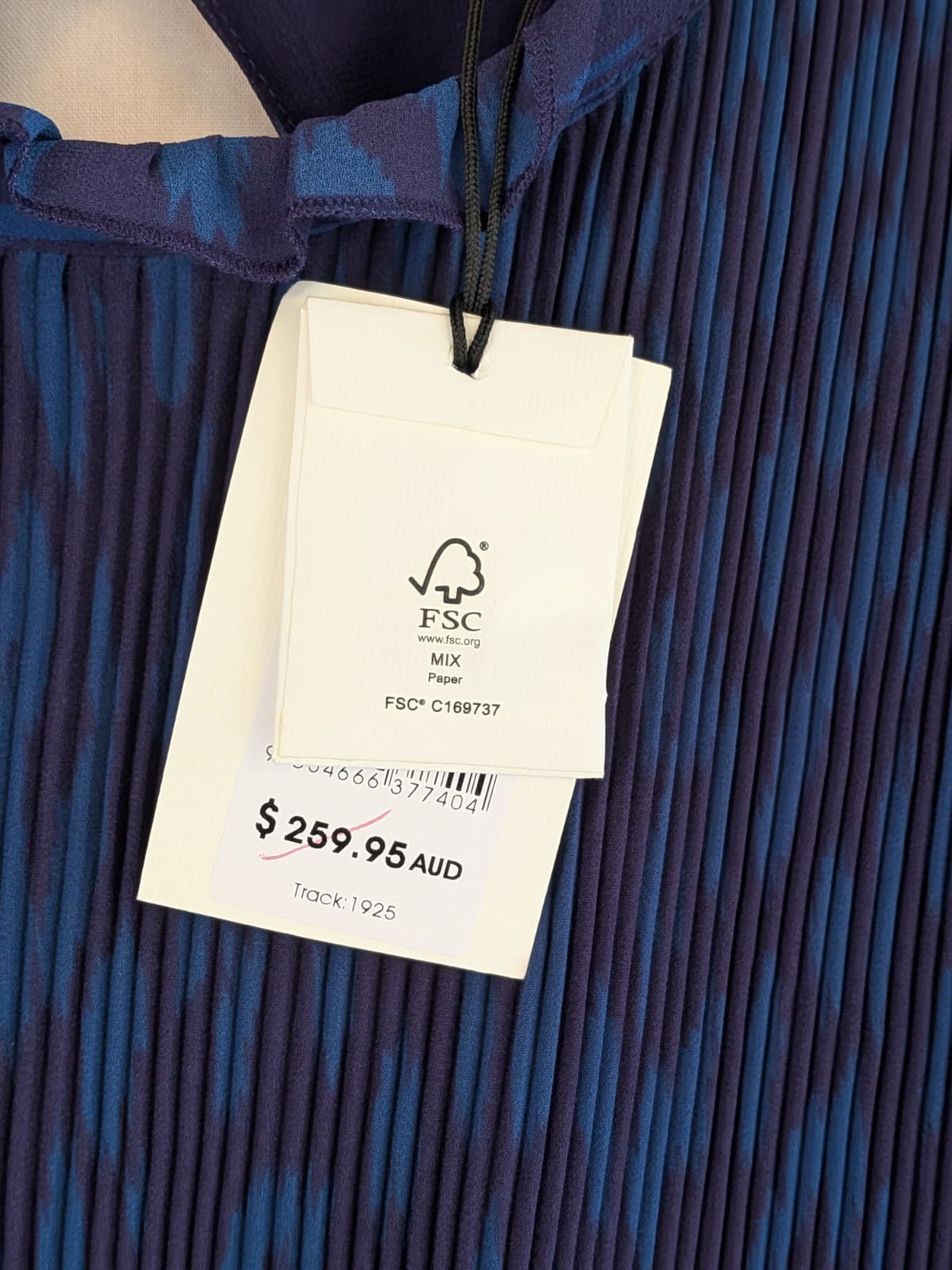 Marcs Dress Size 16 Blue Purple Pleated Long Sleeve Sheer Lined Shift Dress — photo 9 of 12