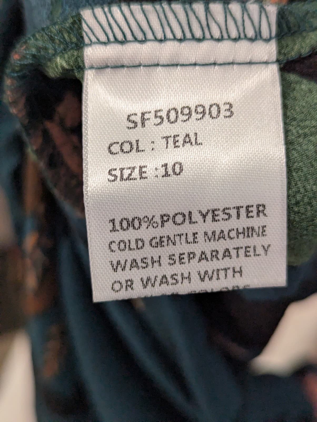 St Frock Dress Aus 10 US 6 Teal Floral Wrap Midi Long Sleeve Ruffle Hem — photo 10 of 10