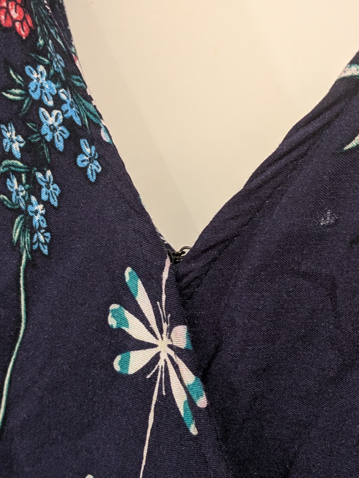 Jaase Maxi Dress XL Navy Floral Wrap Boho Short Sleeve Rayon Festival Beach — photo 7 of 13