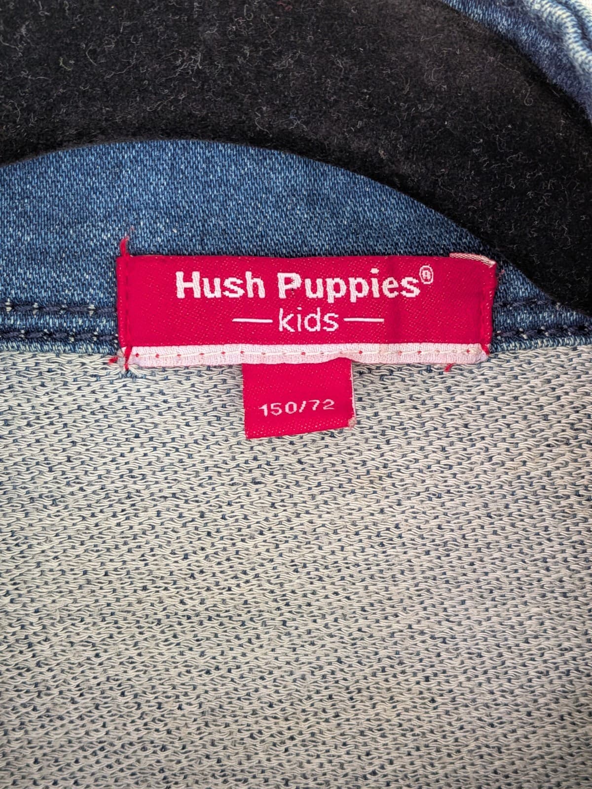 Hush Puppies Kids Denim Jacket Zip Up Logo Sleeve Casual Blue Size 10-12 — photo 5 of 10