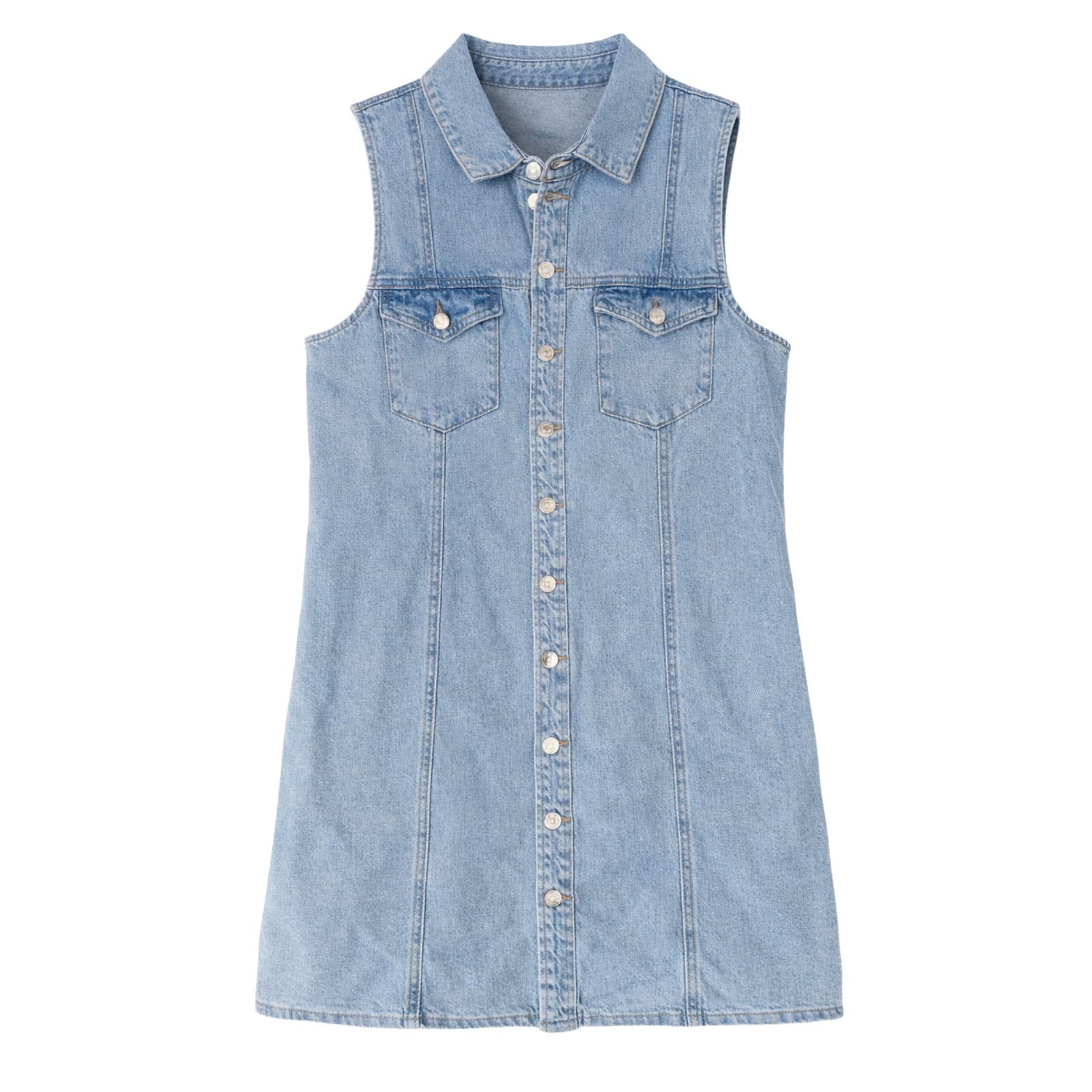 Sportsgirl Denim Button Front Sleeveless Dress Blue AU 18 US 14 Casual Summer