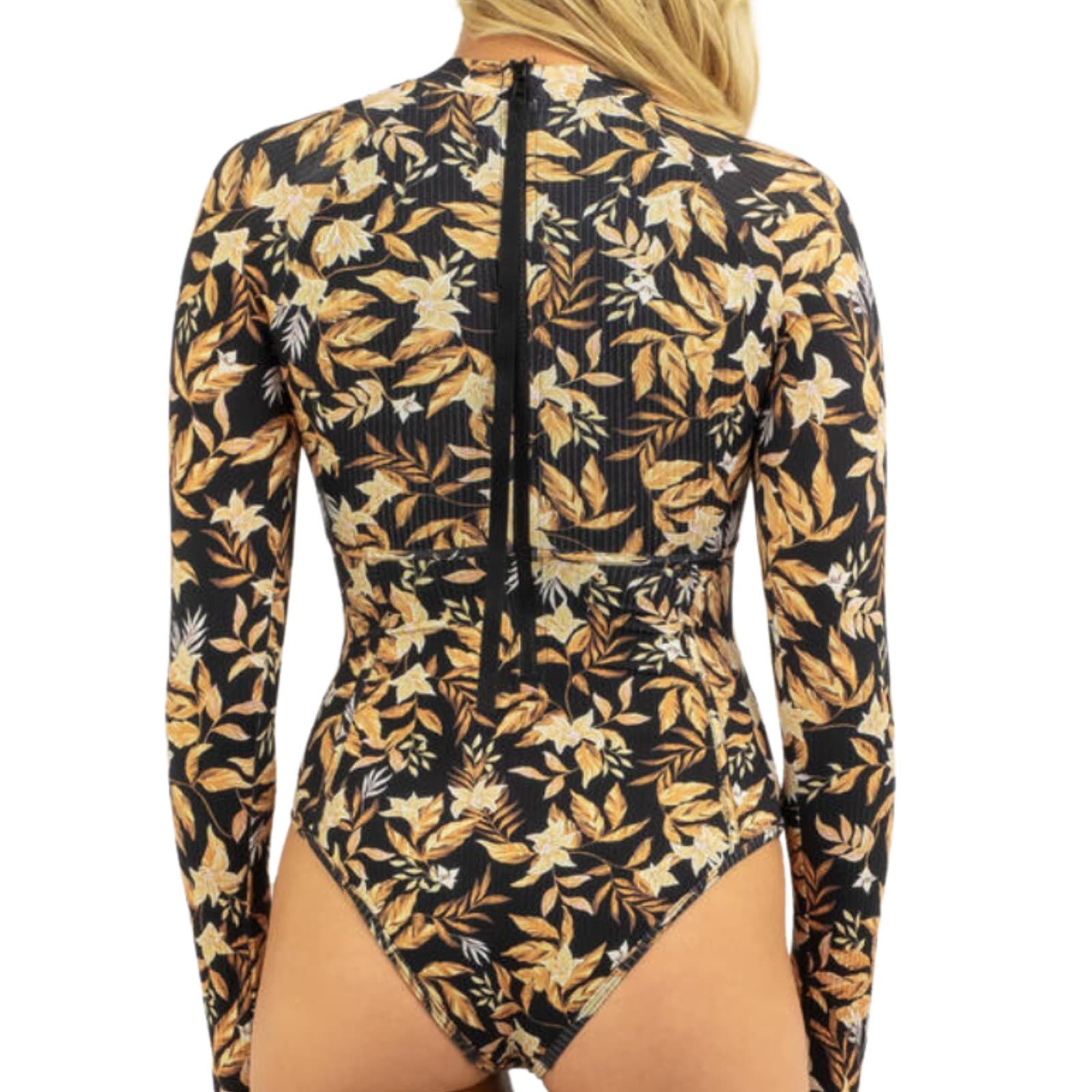 Rip Curl Surf Suit Plus Size XL US L Long Sleeve Black Floral One Piece Swim — photo 2 of 13