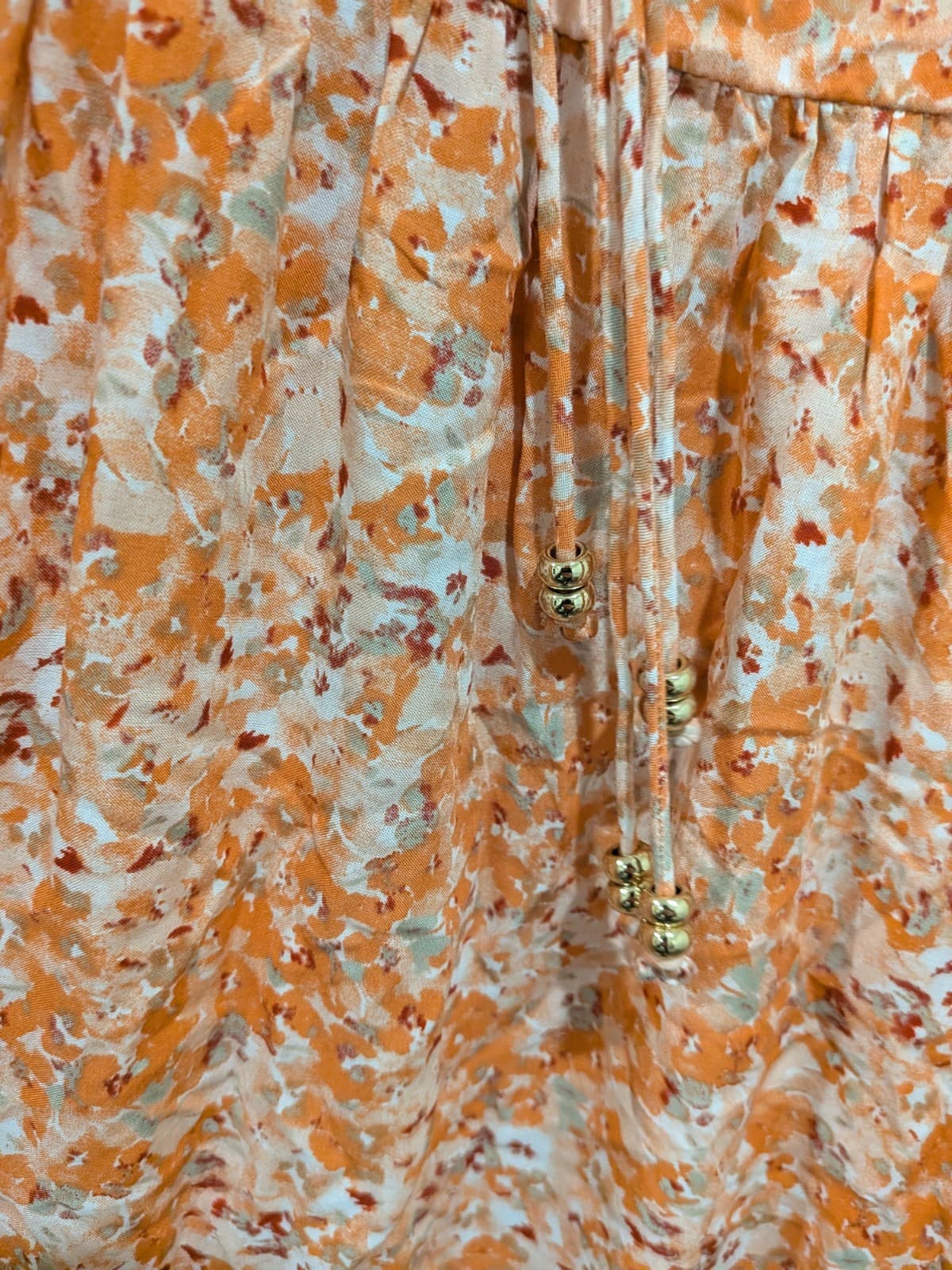 Kivari Floral Maxi Dress Size 10 AU 6 US Orange Tie Front Boho Summer Beach — photo 5 of 12