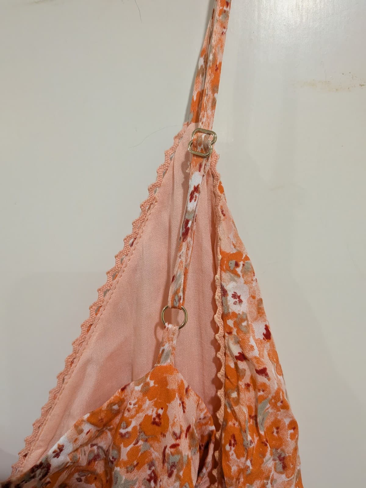 Kivari Floral Maxi Dress Size 10 AU 6 US Orange Tie Front Boho Summer Beach — photo 9 of 12