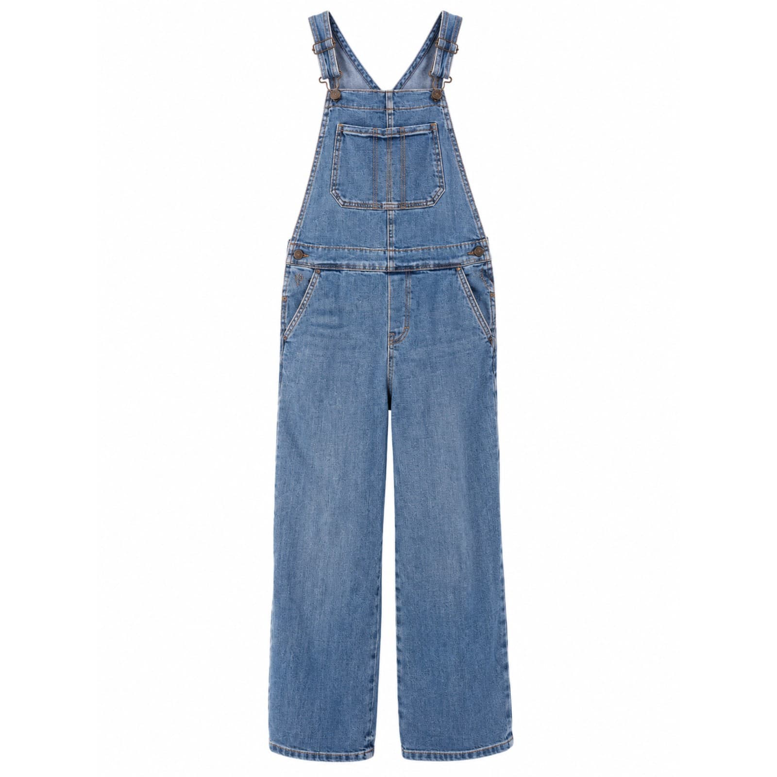 OshKosh B'gosh Denim Overalls Youth 12 Y2K Dungarees Light Wash Adjustable Bib — photo 1 of 10