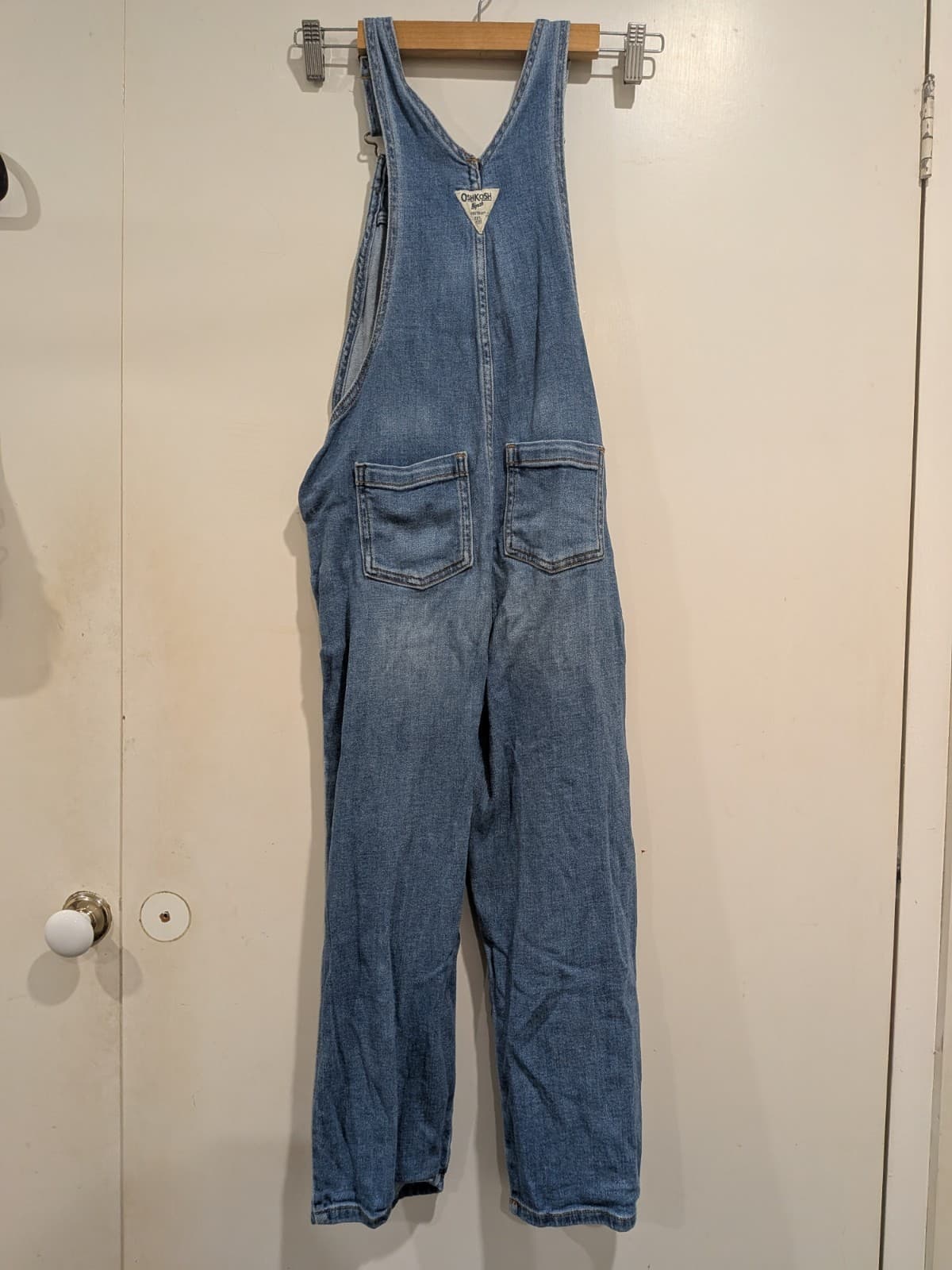 OshKosh B'gosh Denim Overalls Youth 12 Y2K Dungarees Light Wash Adjustable Bib — photo 6 of 10