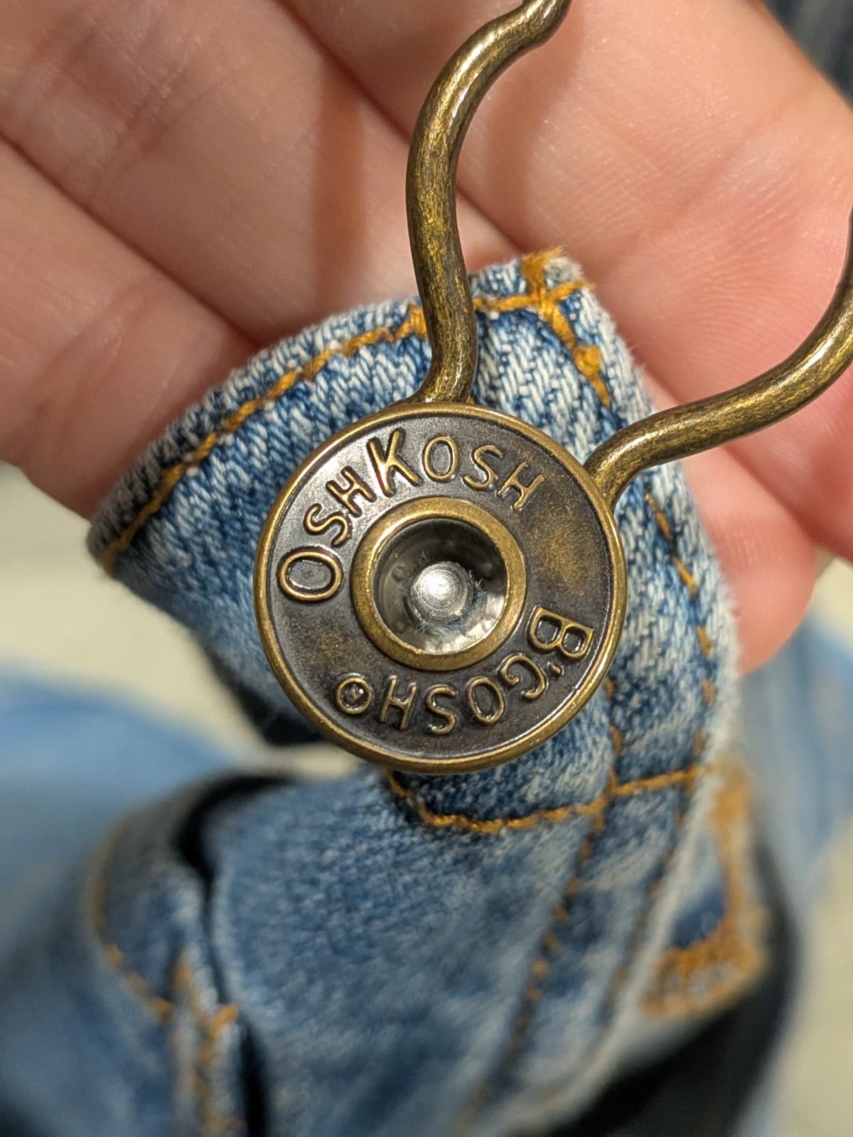 OshKosh B'gosh Denim Overalls Youth 12 Y2K Dungarees Light Wash Adjustable Bib — photo 9 of 10
