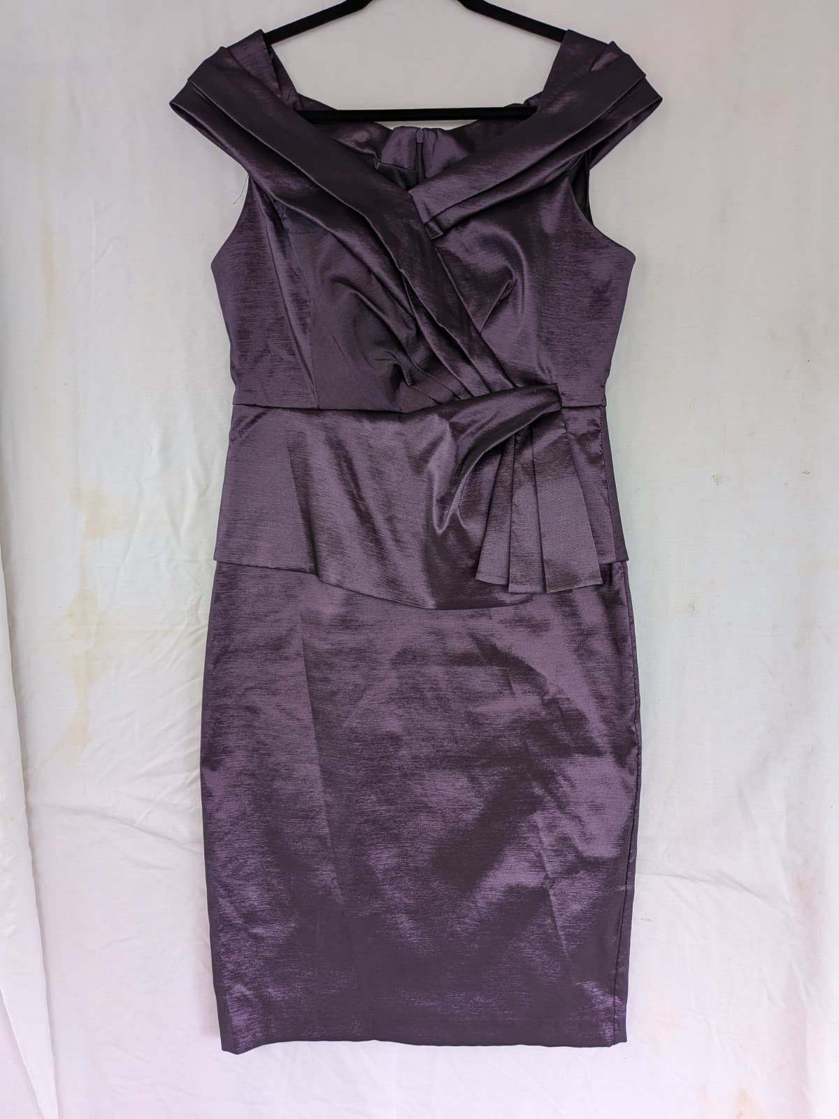 Anthea Crawford Dress Cocktail Pencil Purple Formal Wedding Size 12 AUS 8 US — photo 2 of 11