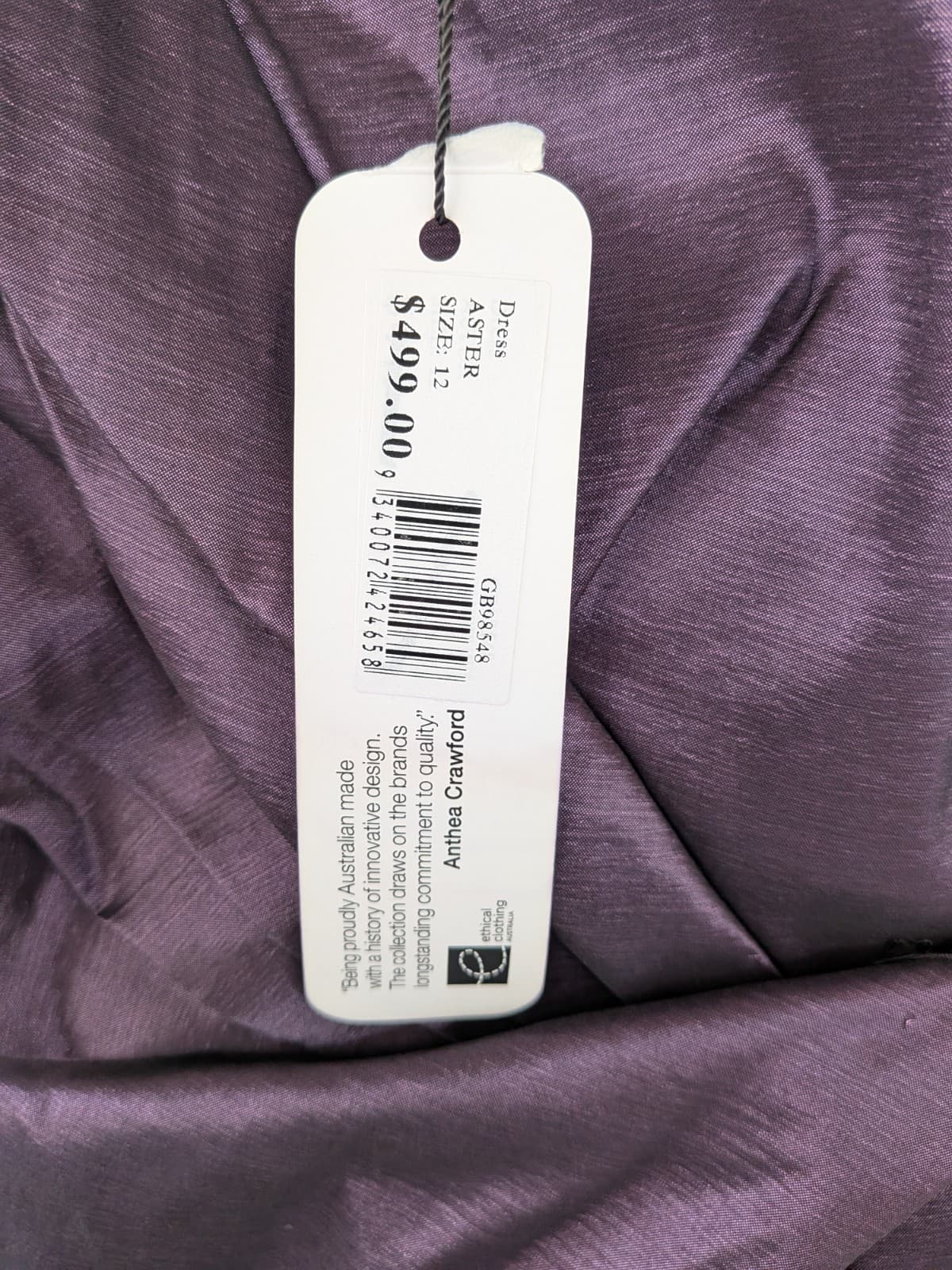 Anthea Crawford Dress Cocktail Pencil Purple Formal Wedding Size 12 AUS 8 US — photo 7 of 11