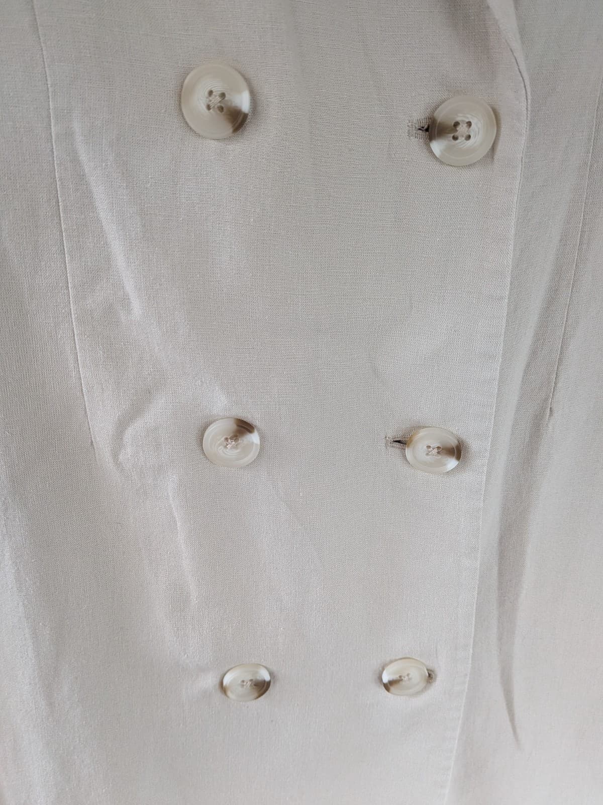 Sportsgirl Linen Blend Shirt Dress Cream Beige Grandmacore Collared Size 10 — photo 3 of 10