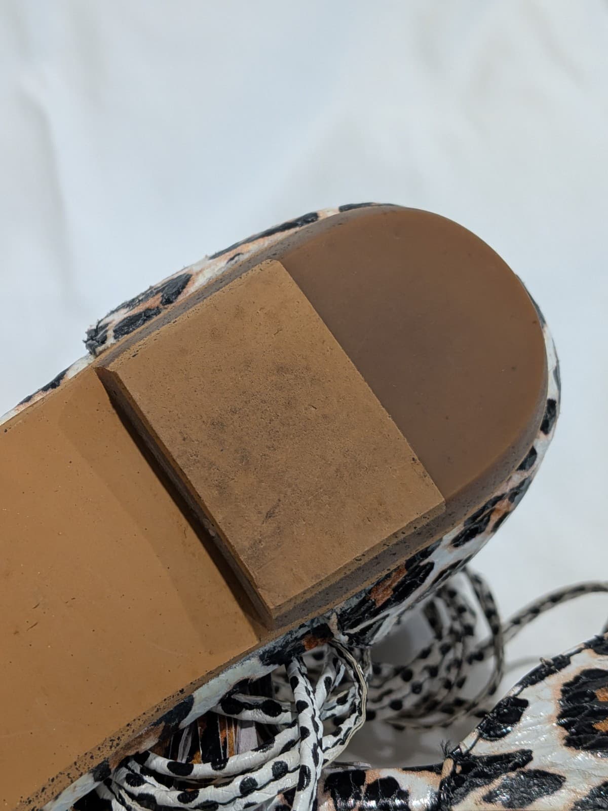 Mollini Flats Leather Pointed Toe Animal Print Ankle Tie Shoes Size EU 41 AU 10 — photo 13 of 15