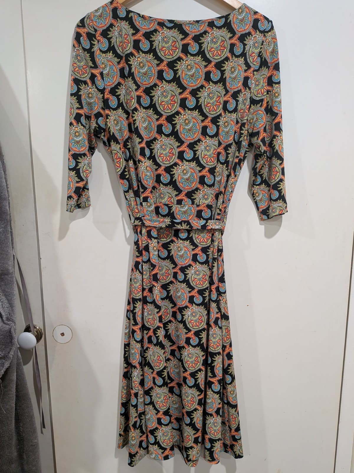 Leona Edmiston Frocks Dress 4 Aus 14 Paisley Boho Stretch Jersey Cocktail Party — photo 9 of 9