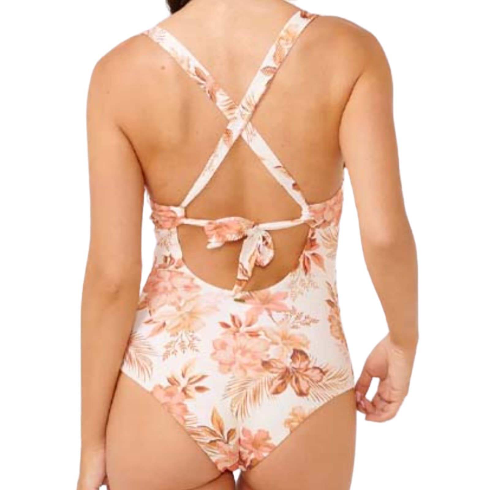 Rip Curl Swimsuit Plus Size 2XL D DD Cup Floral One Piece White Peach Adjustable — photo 2 of 17