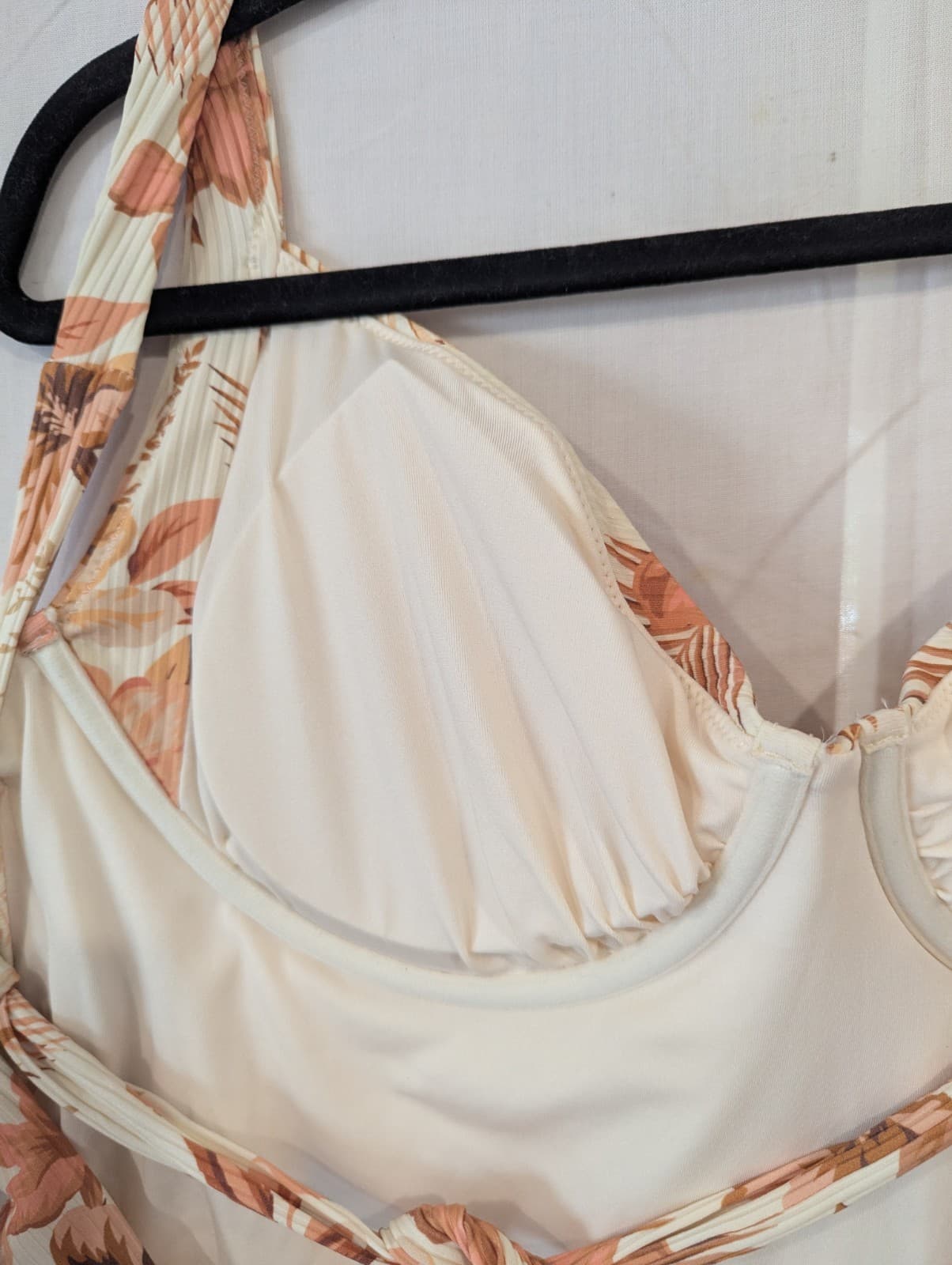 Rip Curl Swimsuit Plus Size 2XL D DD Cup Floral One Piece White Peach Adjustable — photo 10 of 17