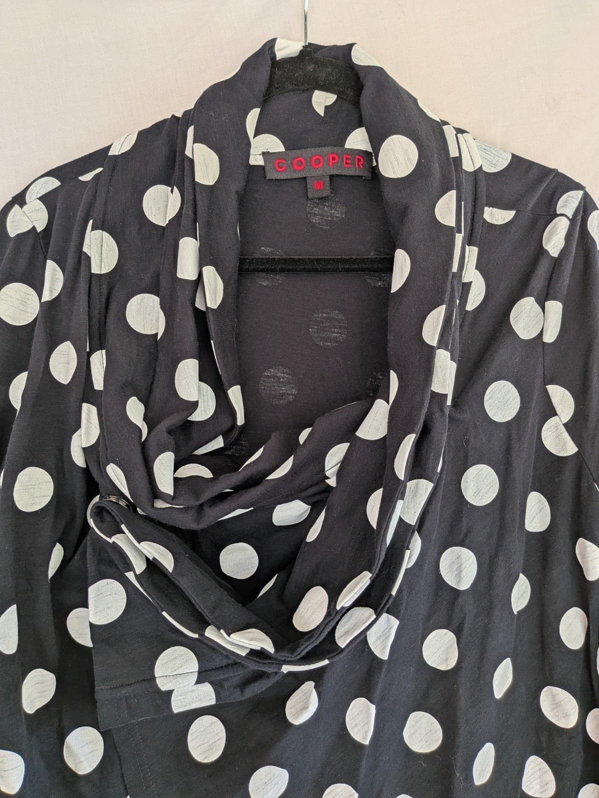 Cooper Driving Me Dotty Drape Jacket Black White Polka Dot Size M Spring 2017 — photo 3 of 6