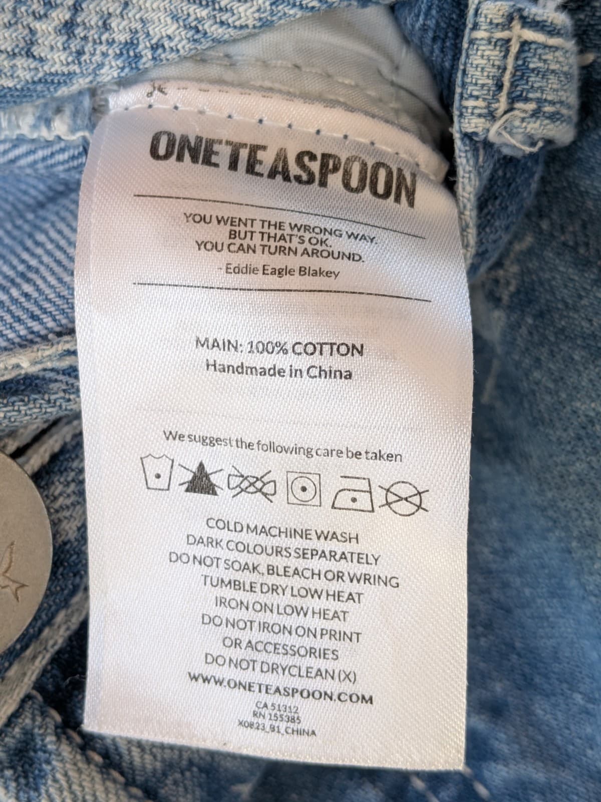 Oneteaspoon Denim Shorts Y2K Palm Tree Distressed Blue Size Aus 12 Us 8 — photo 10 of 14