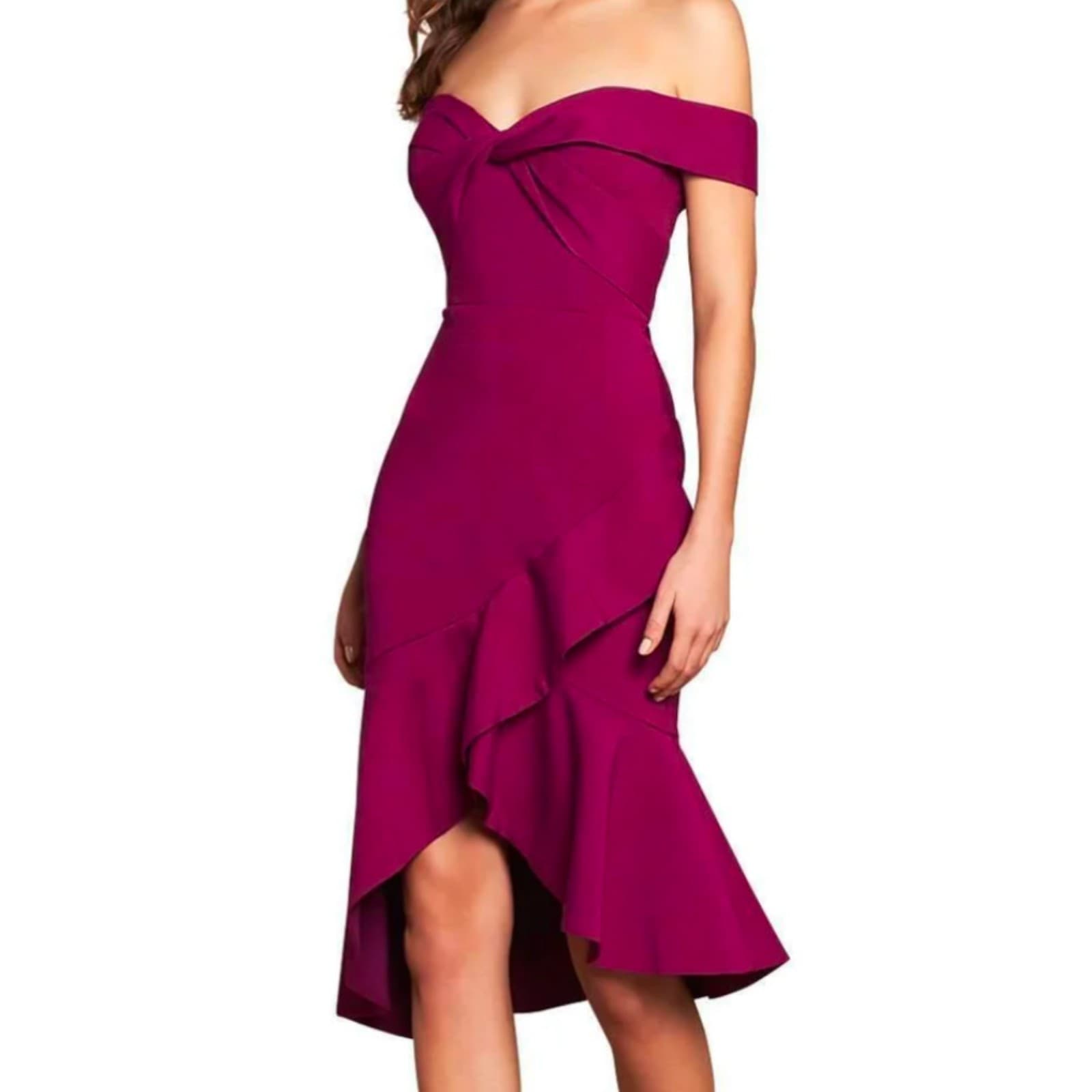 Love Honor Dress Pink Ruffle Cocktail Wedding Formal Plus Size AUS 16 US 12