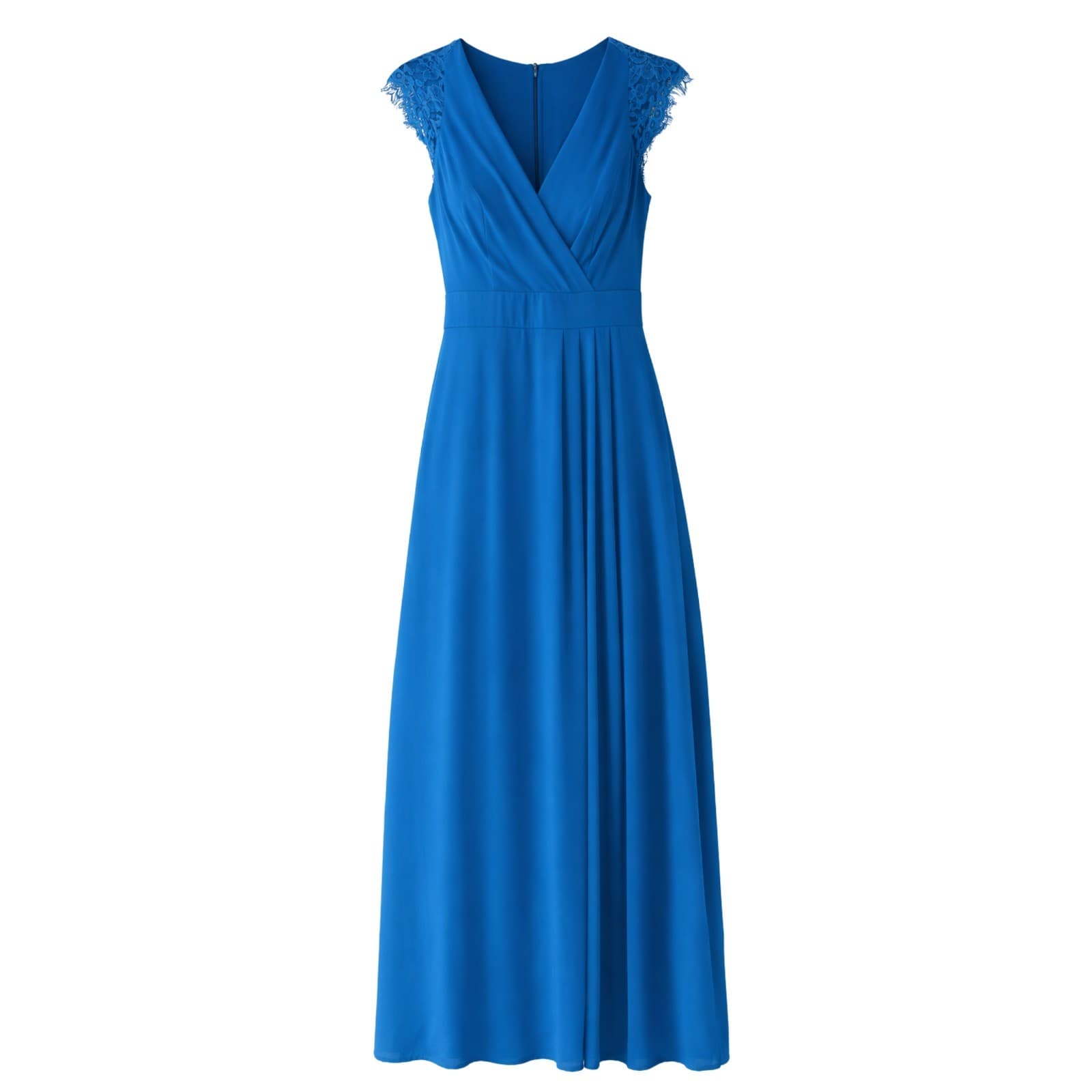 Review Dress Maxi Lace Formal Blue Evening Wedding Floppy Size 8 AUS 4 US