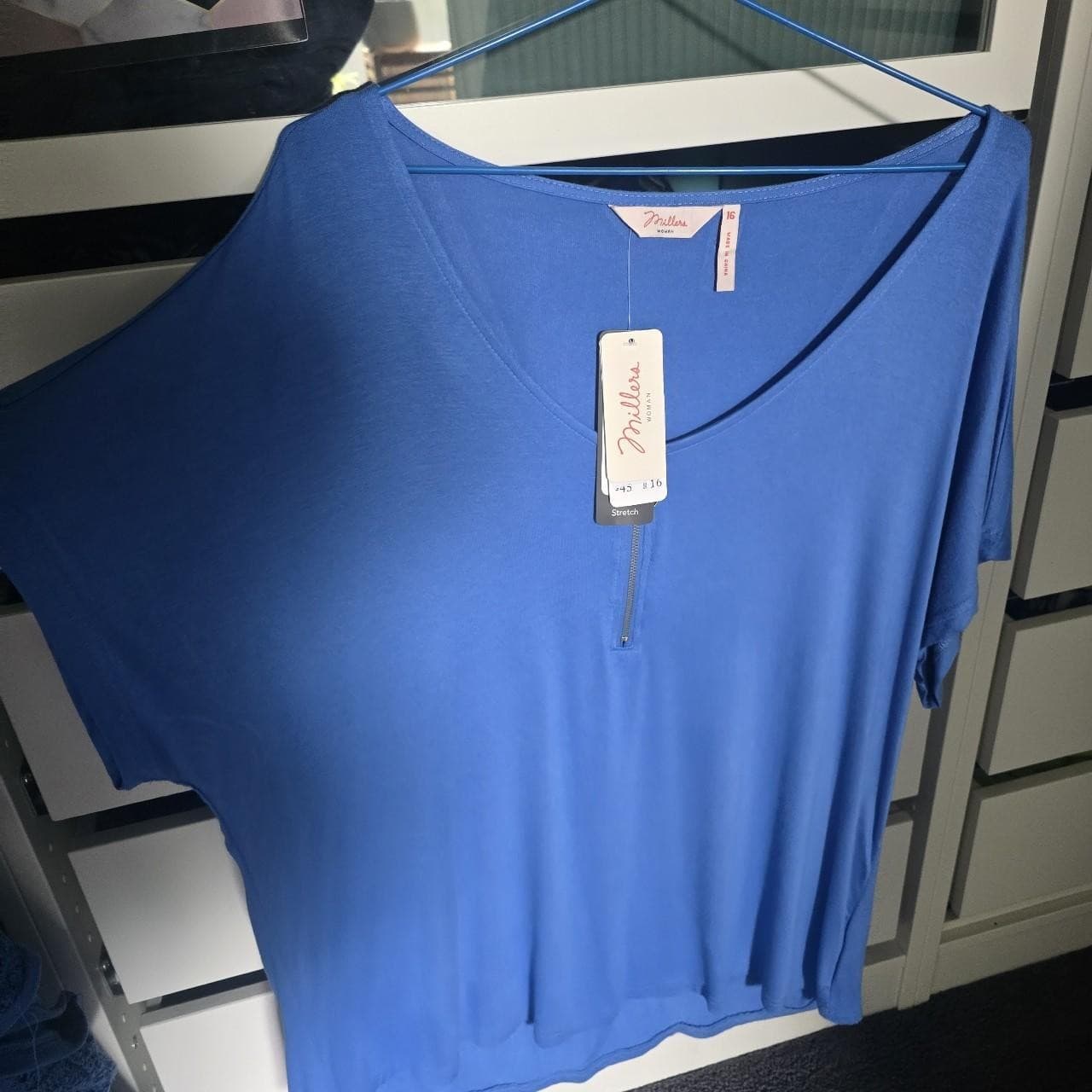 millers blue blouse silver zip detail โ photo 3 of 3